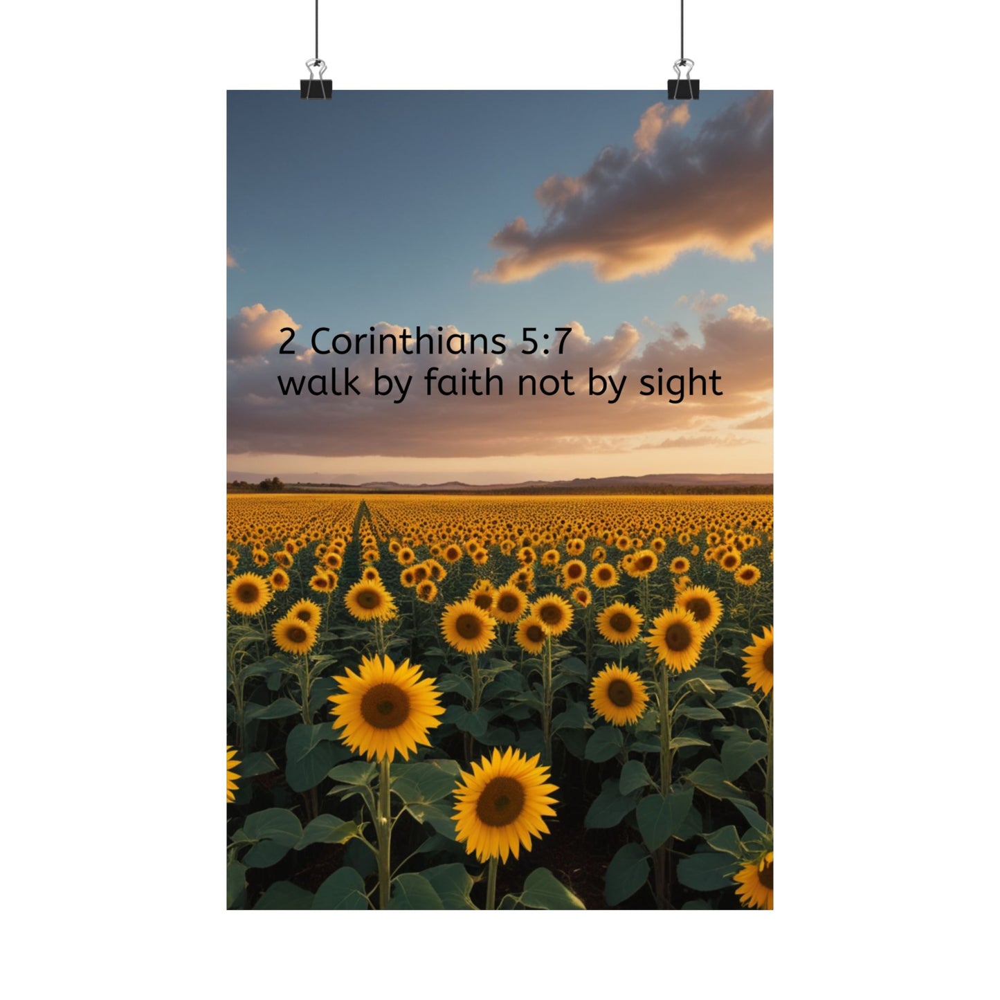 Inspiring Faith Wall Art, Sunflower Poster, Inspirational Home Decor, Christian Gift, Motivational Print