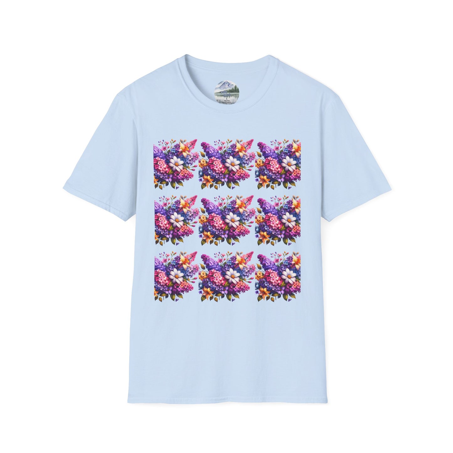 Floral Pattern Unisex Softstyle T-Shirt - Vibrant Spring Design
