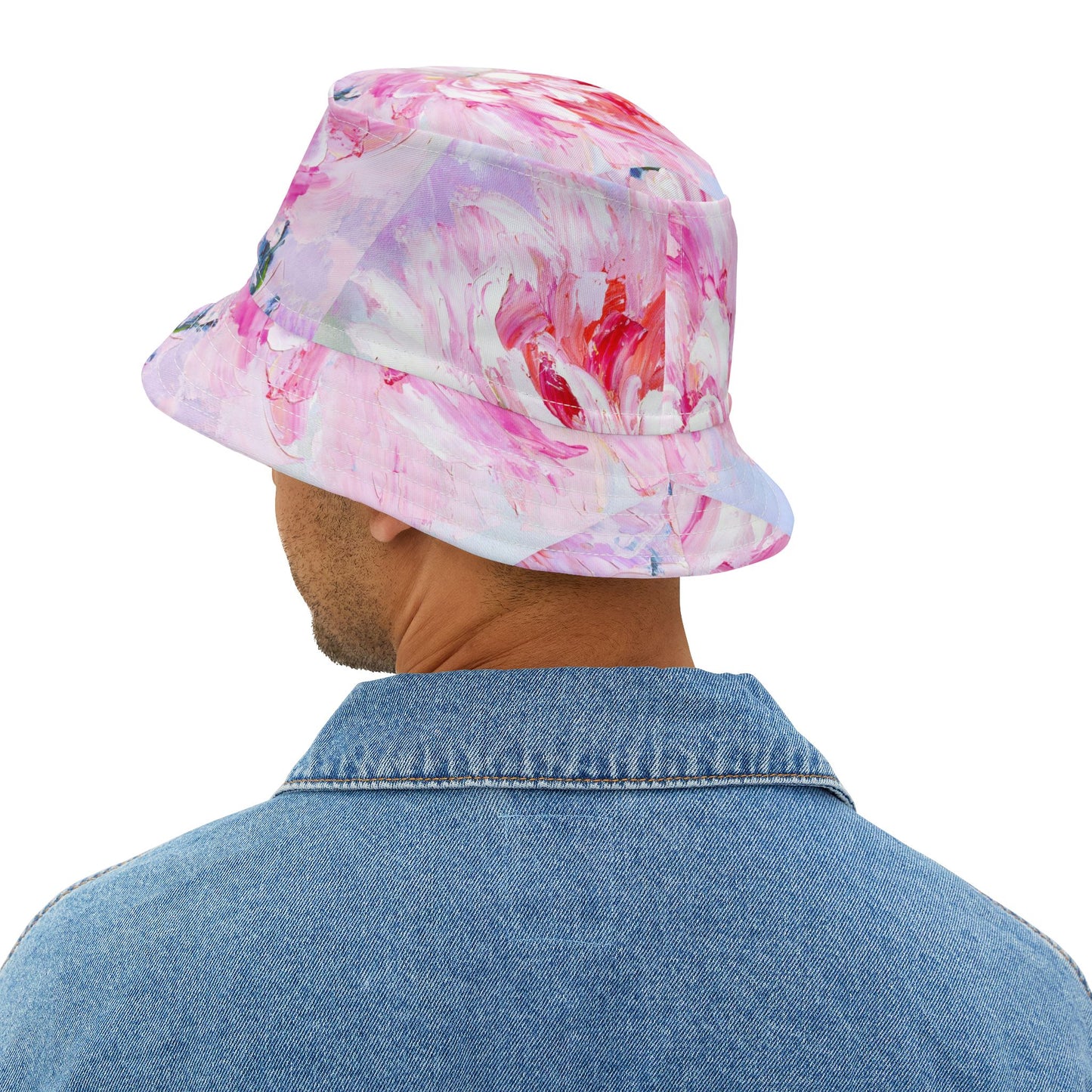 Floral Bucket Hat - Pink AOP, Summer Accessory, Boho Style, Gift for Her, Beachwear, Festival Fashion