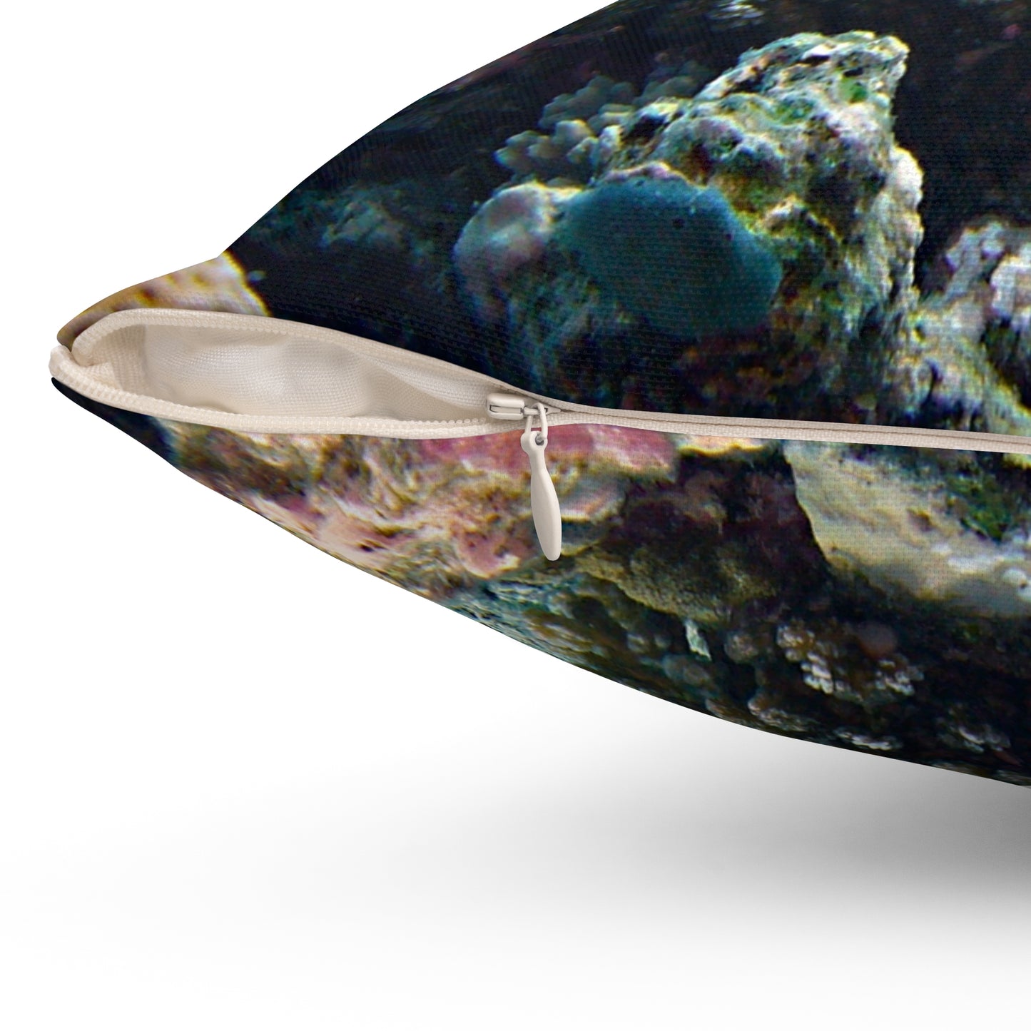 Vibrant Coral Reef Square Pillow - Ocean Decor for Beach Lovers