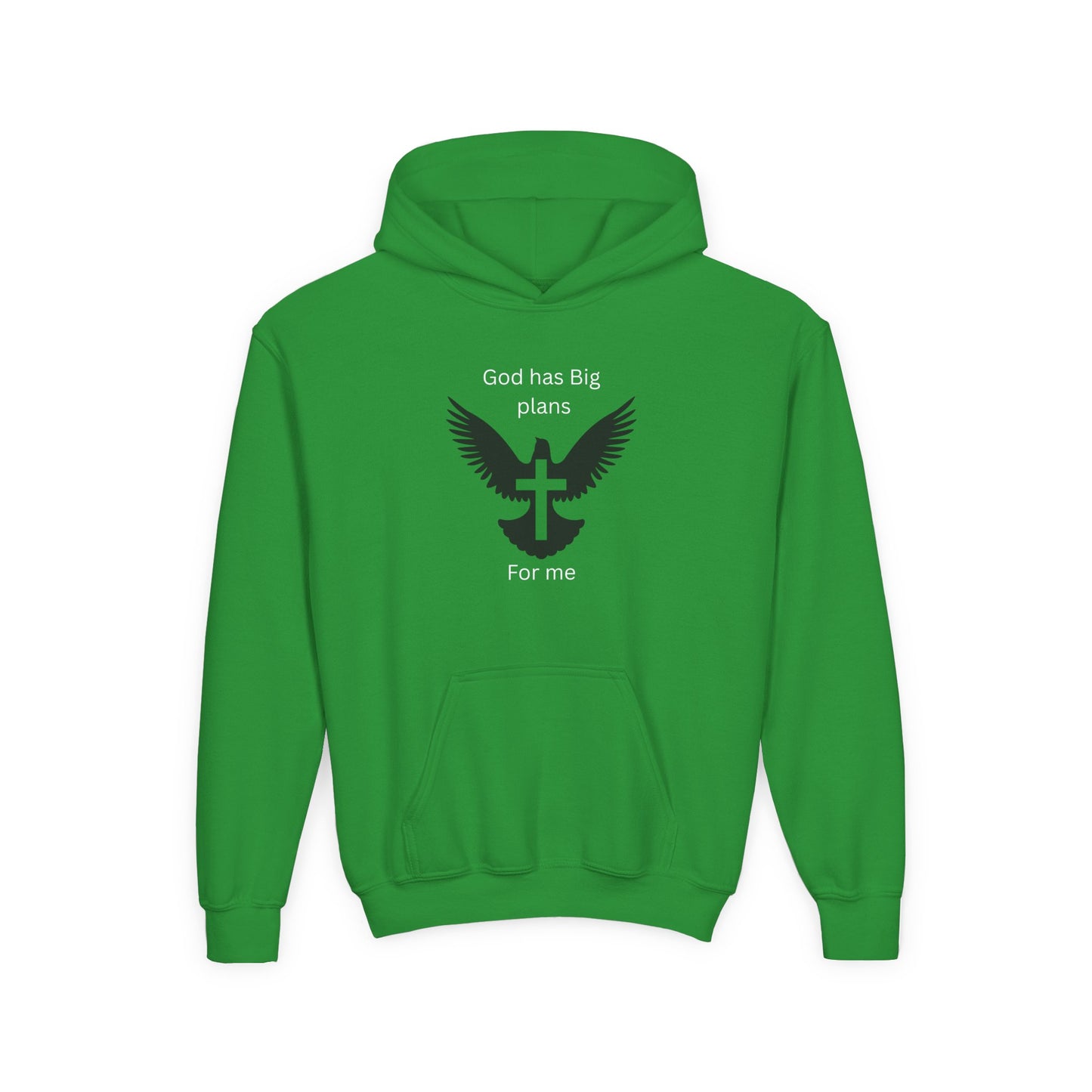 Inspirational Youth Hoodie - God Has Big Plans Design with Wings