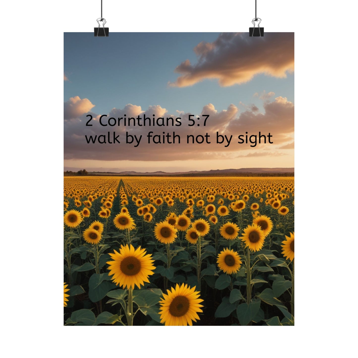 Inspiring Faith Wall Art, Sunflower Poster, Inspirational Home Decor, Christian Gift, Motivational Print