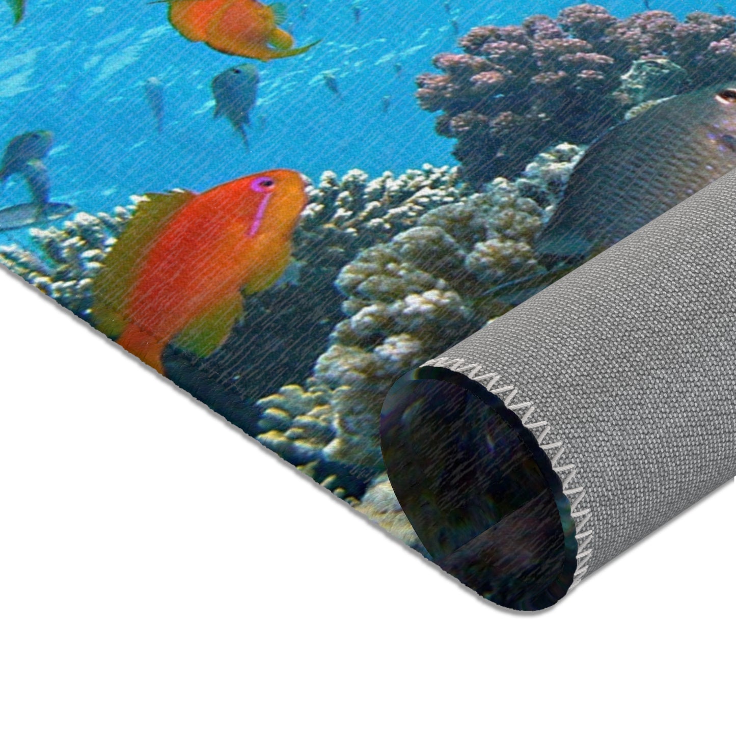 Underwater Aquatic Area Rug - Ocean Fish Design for Coastal Decor
