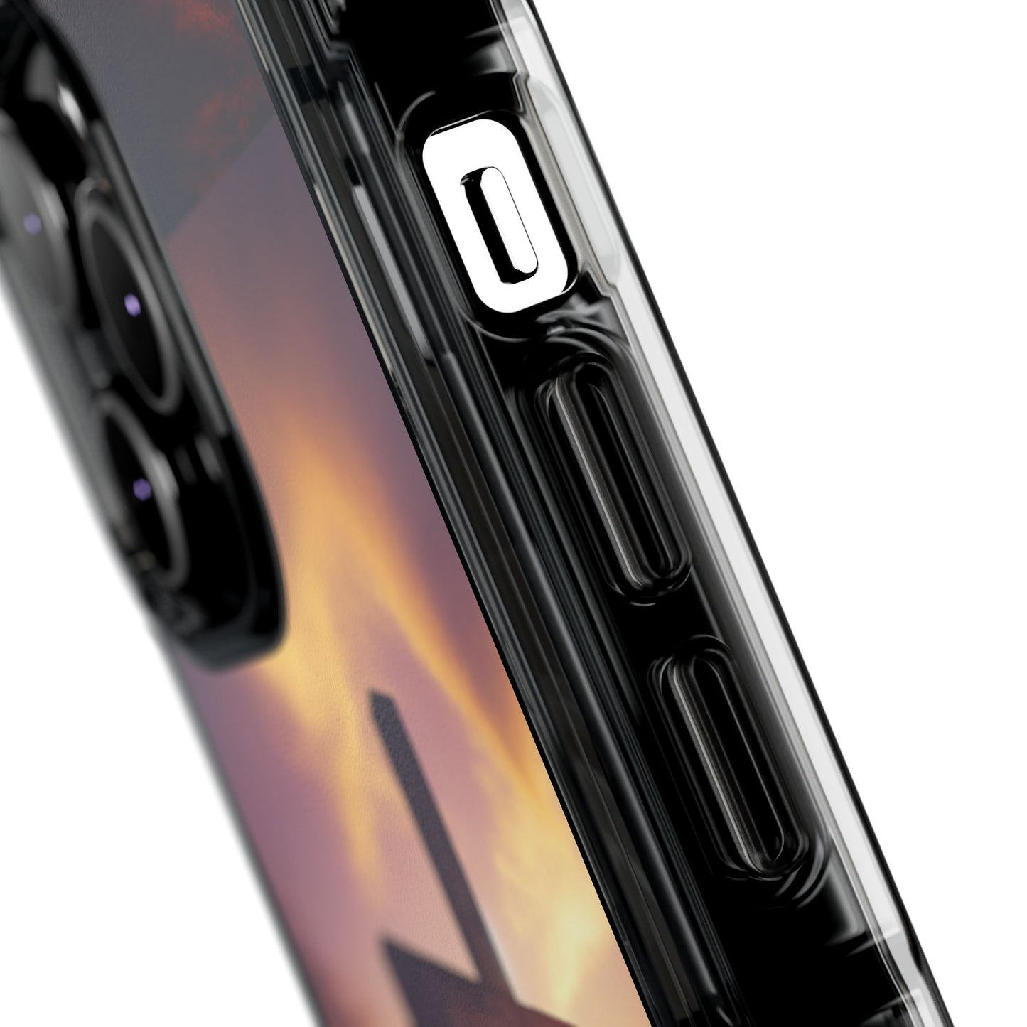 Sunset Cross Magnetic Clear Impact Case - Faith-Inspired Phone Protection