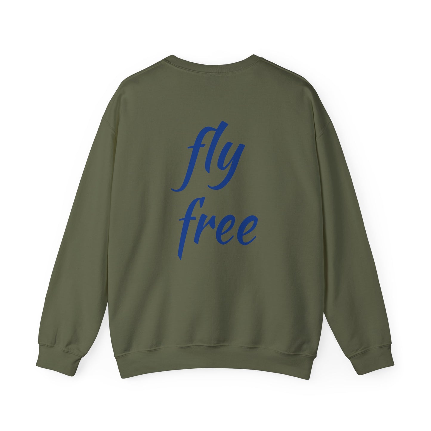 Fly free hummingbird & floral crewneck sweatshirt