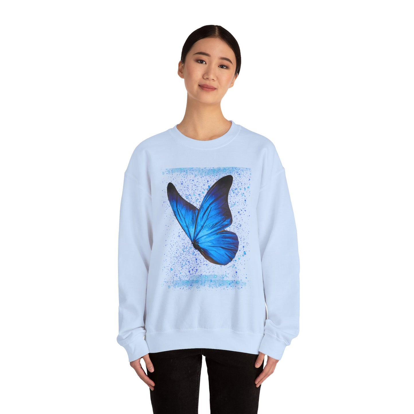 Sparkle Blue Butterfly Unisex Sweatshirt - Heavy Blend Crewneck