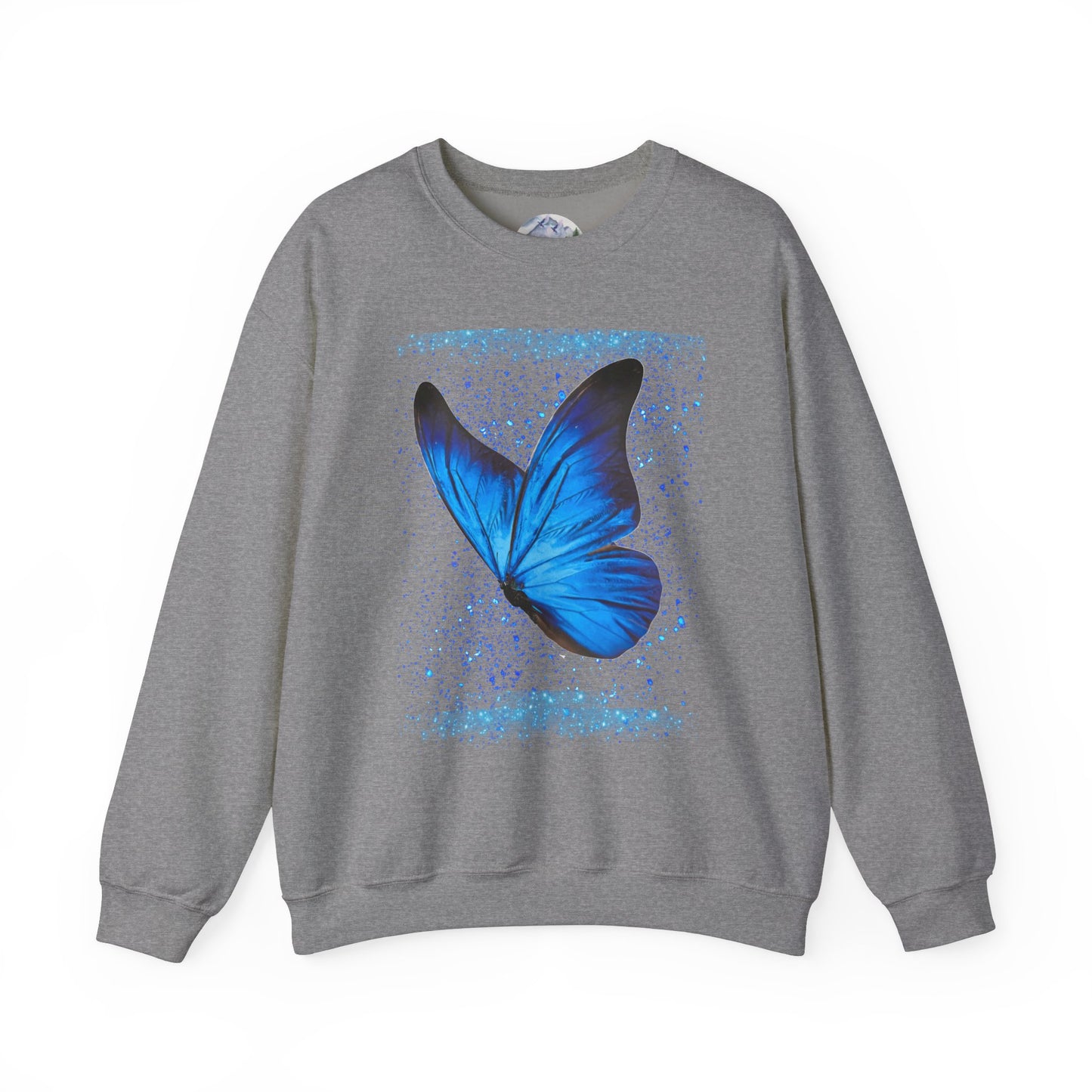 Sparkle Blue Butterfly Unisex Sweatshirt - Heavy Blend Crewneck