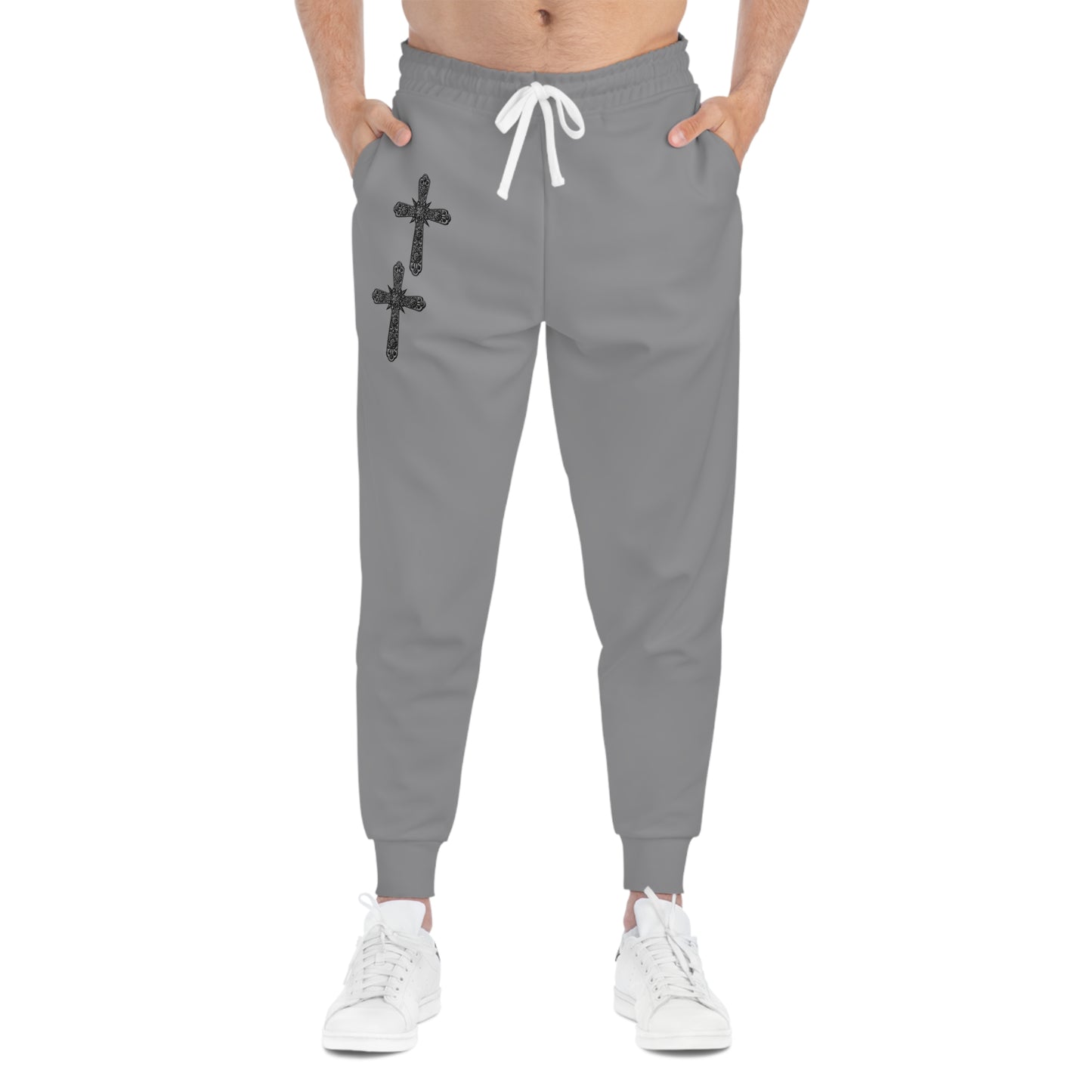Comfortable Athletic Joggers with Cross Design - Perfect for Gym & Casual Wear