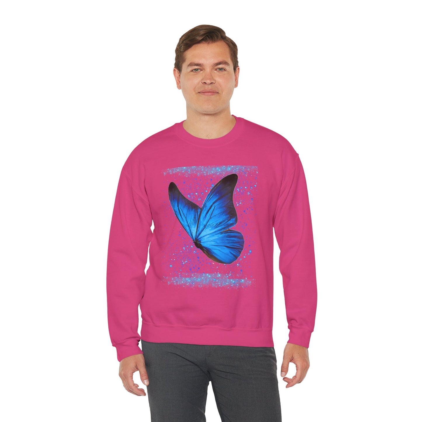 Sparkle Blue Butterfly Unisex Sweatshirt - Heavy Blend Crewneck