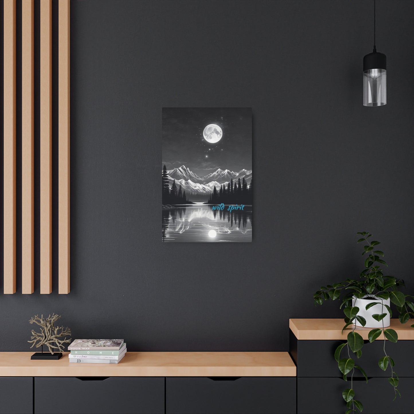 Metal Art Sign Moon and Stars Reflection Design