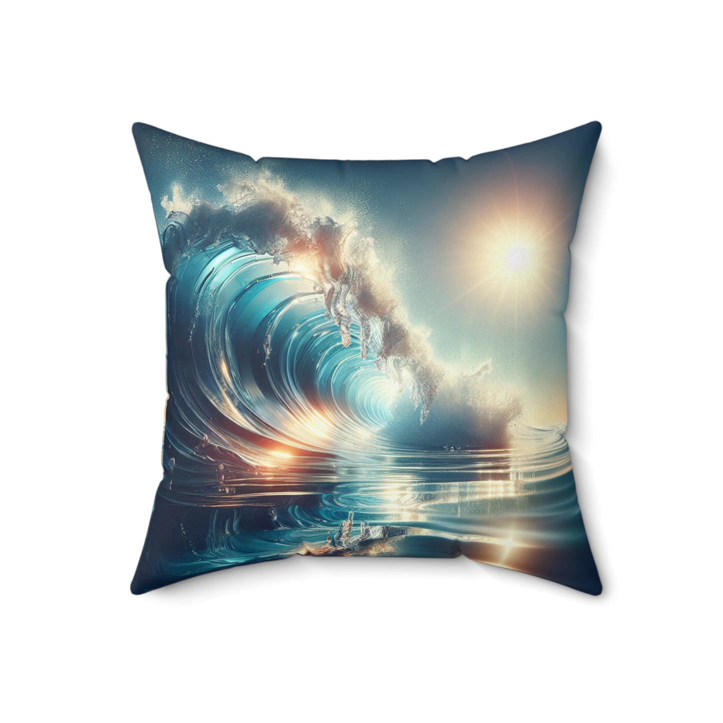 Ocean Wave Art Pillow for Beach Lovers - Decorative Cushion with Serene Sea Vibes