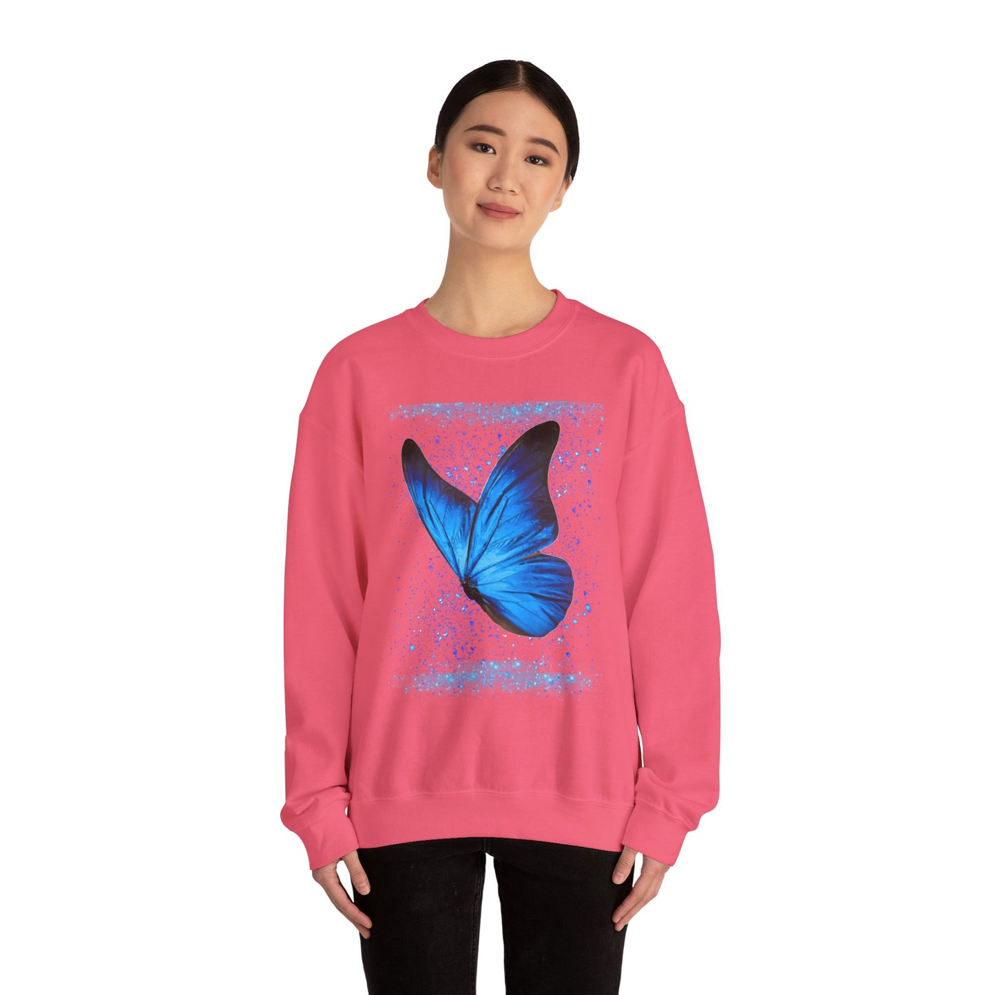 Sparkle Blue Butterfly Unisex Sweatshirt - Heavy Blend Crewneck