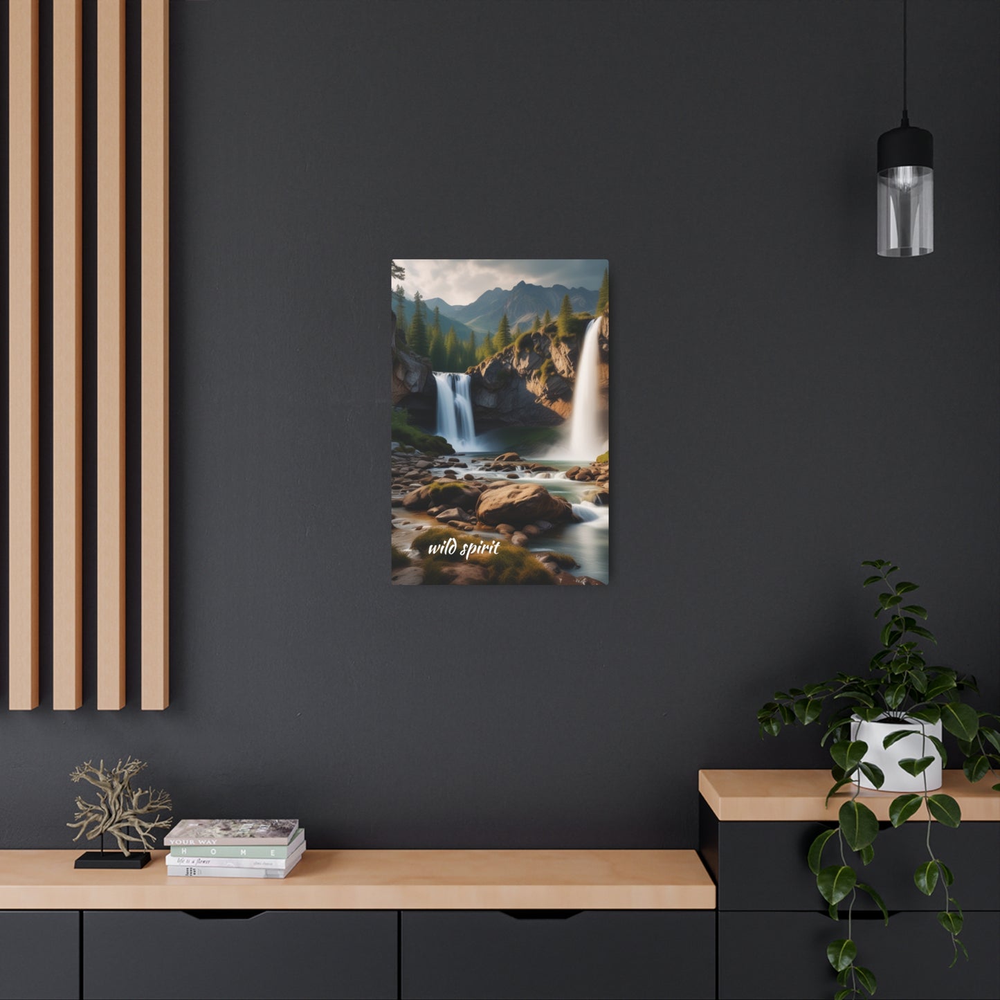 Metal Art Sign - Mountain Forest Waterfall Creek Design