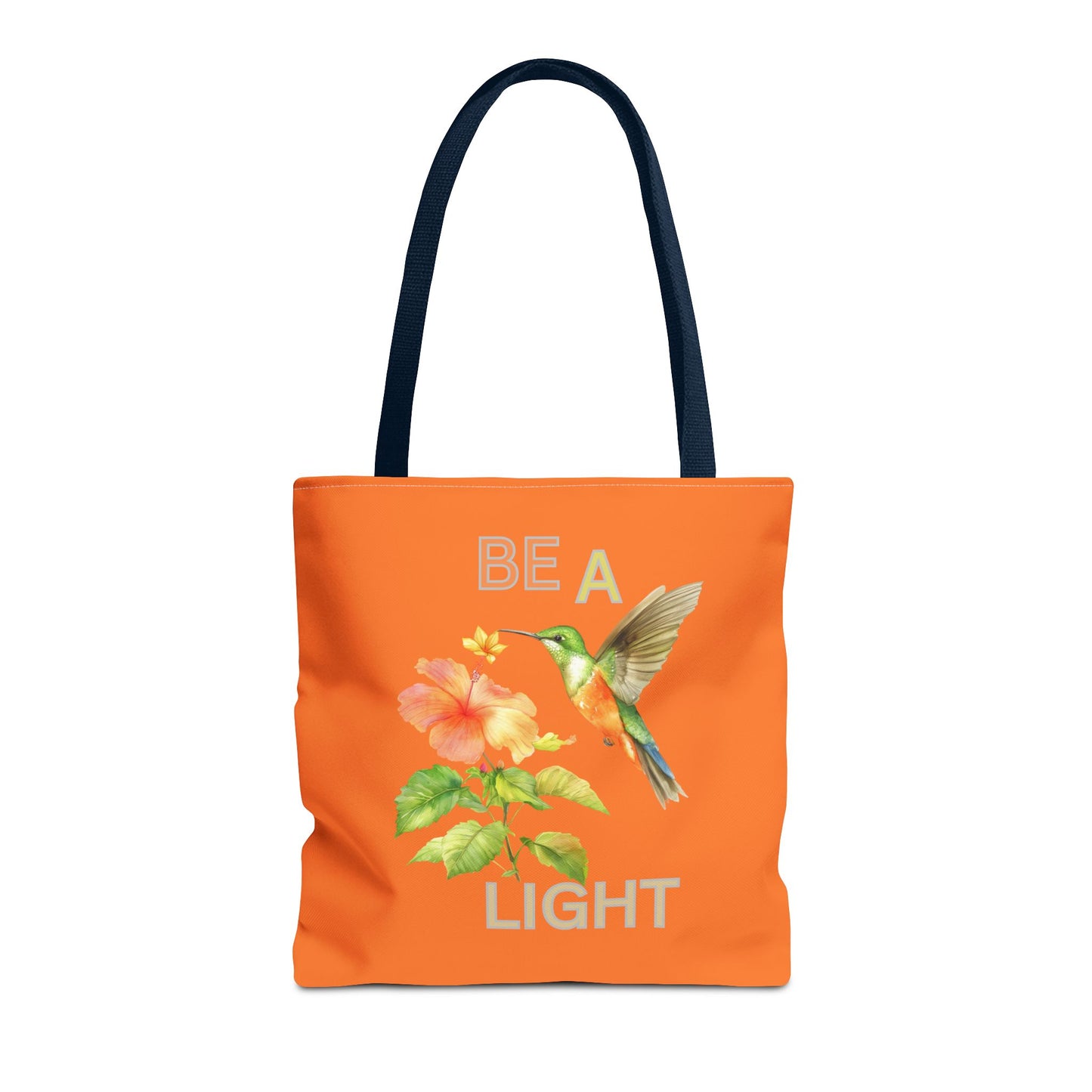 Floral Hummingbird Tote Bag - Be a Light, Eco-Friendly Shopping Bag, Summer Accessory, Gift for Nature Lovers, Inspirational Quote