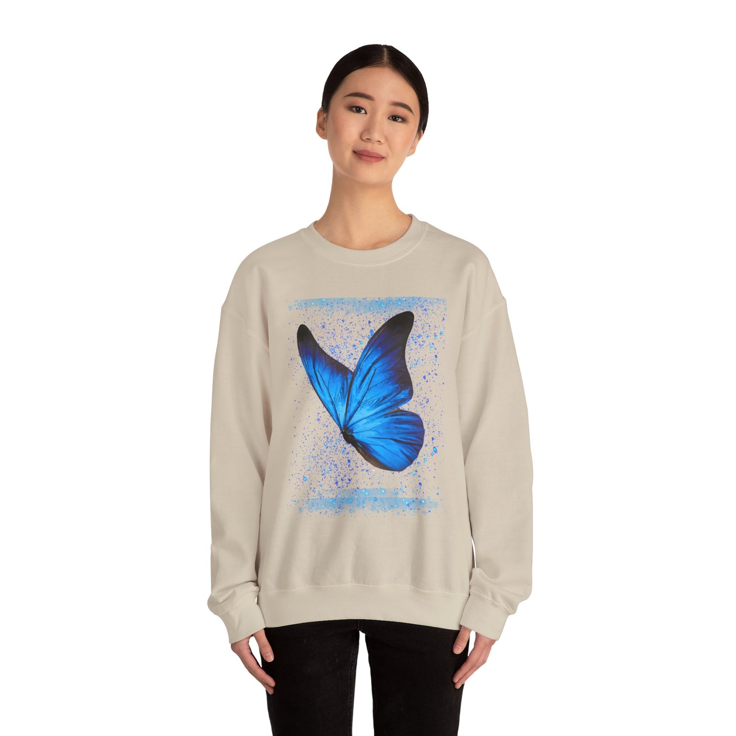 Sparkle Blue Butterfly Unisex Sweatshirt - Heavy Blend Crewneck