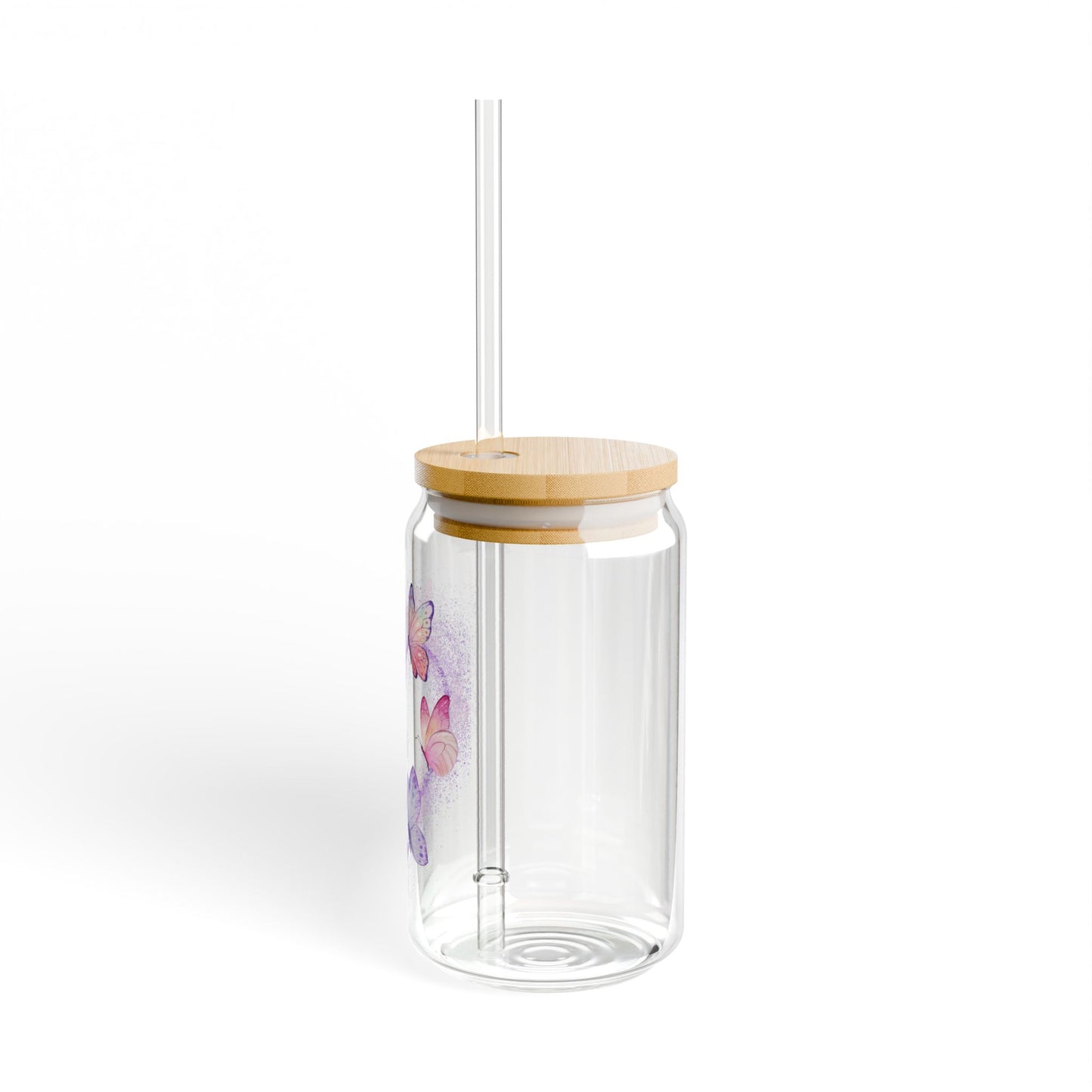 Valentine's Day Butterfly Heart Sipper Glass