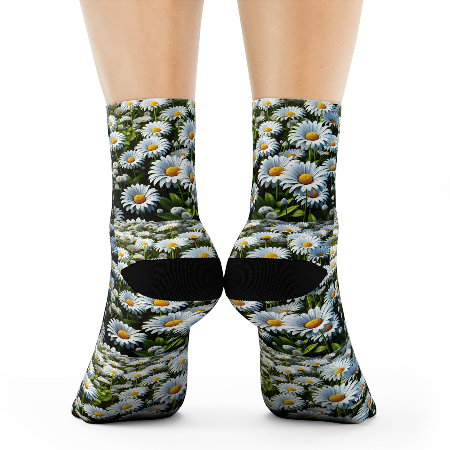 Floral Crew Socks - Whimsical Daisy Design for Everyday Wear