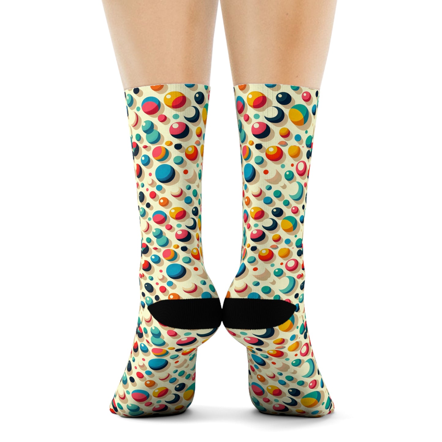 Colorful Polka Dot Crew Socks - Fun & Stylish Footwear for Everyday Wear