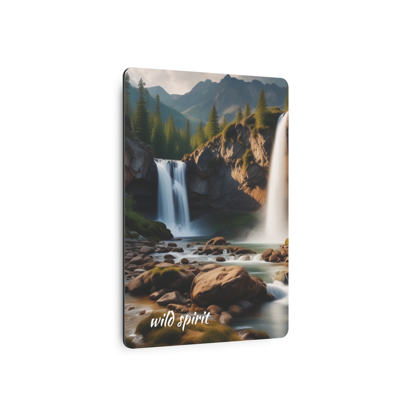 Metal Art Sign - Mountain Forest Waterfall Creek Design