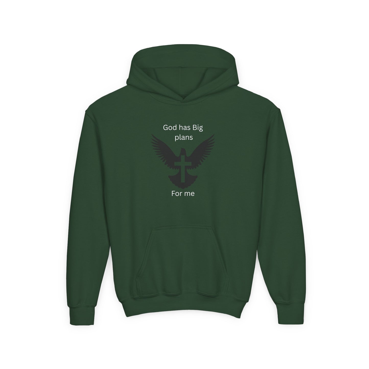 Inspirational Youth Hoodie - God Has Big Plans Design with Wings