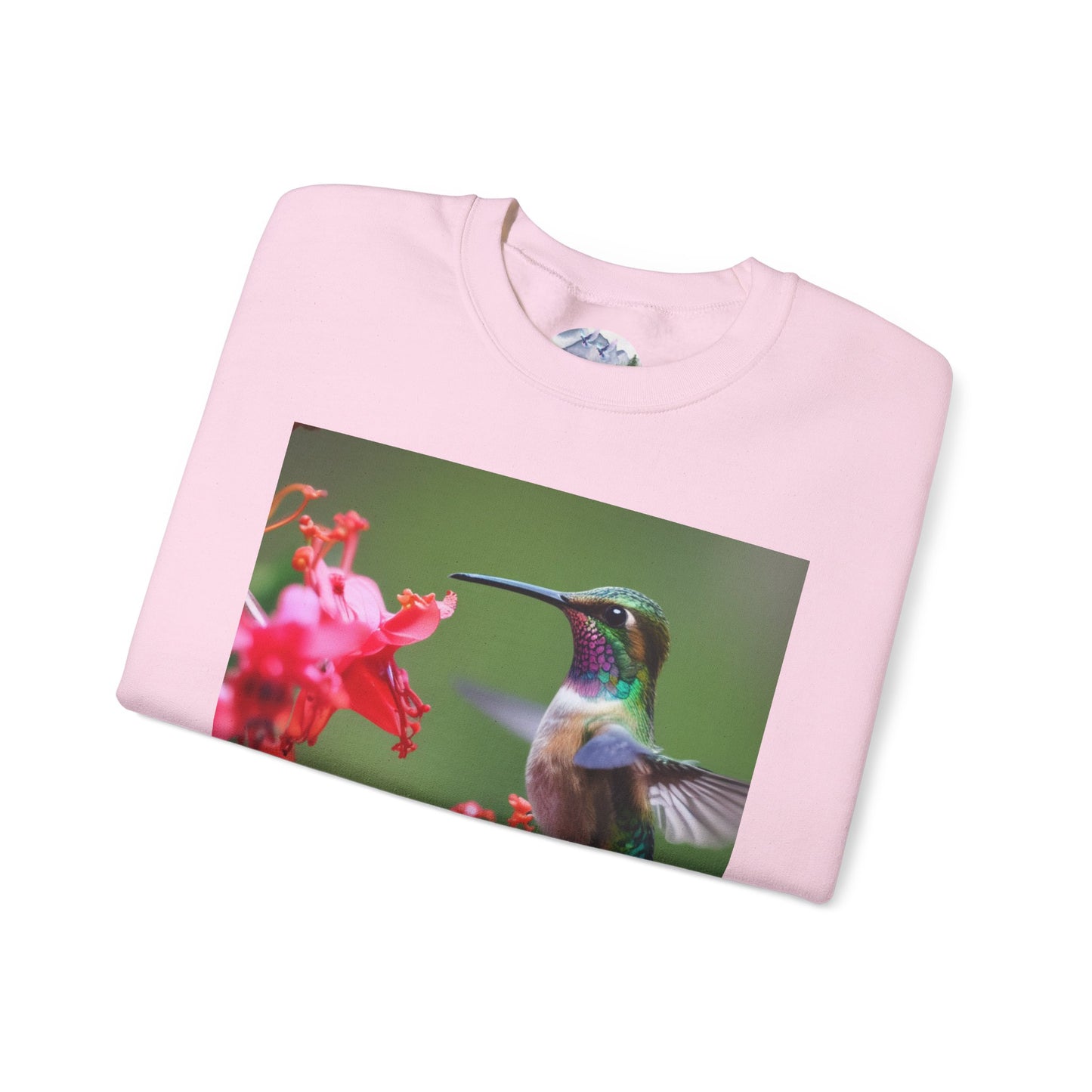 Fly free hummingbird & floral crewneck sweatshirt