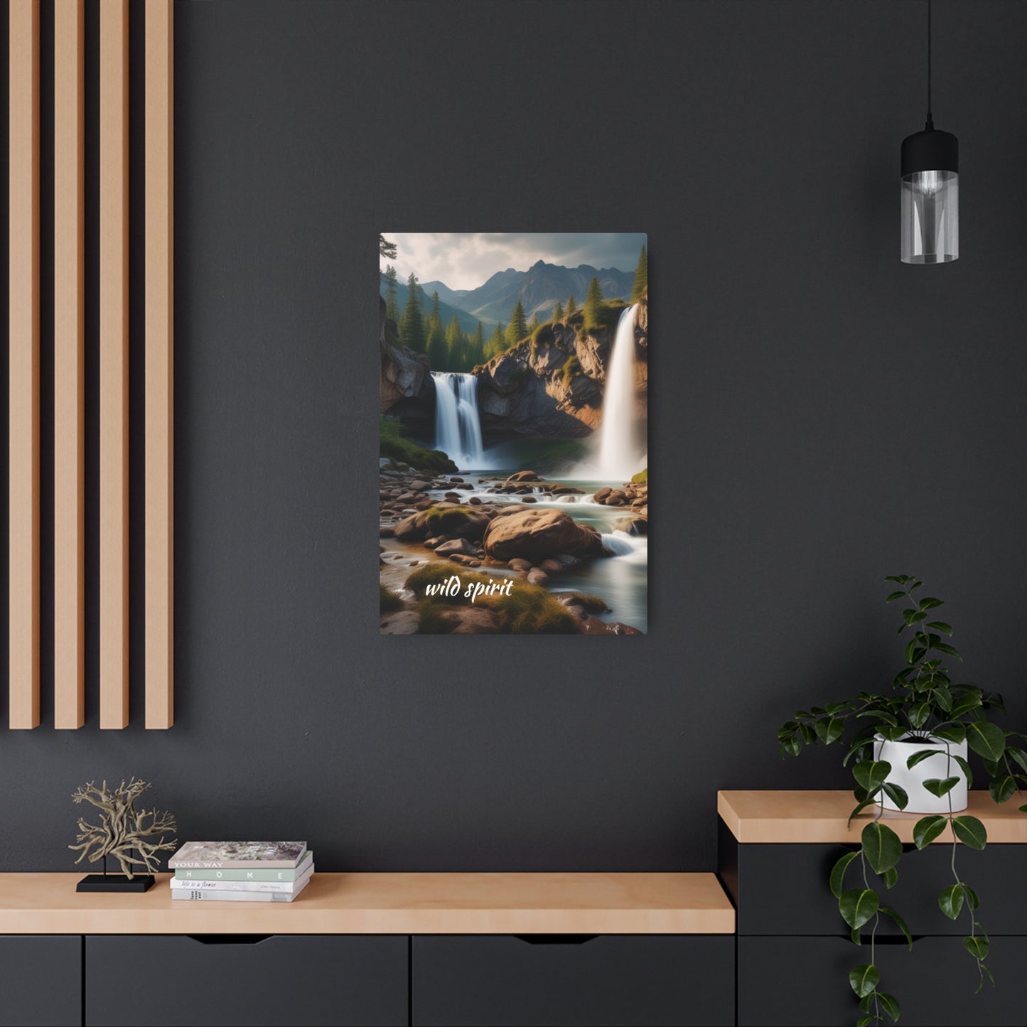 Metal Art Sign - Mountain Forest Waterfall Creek Design