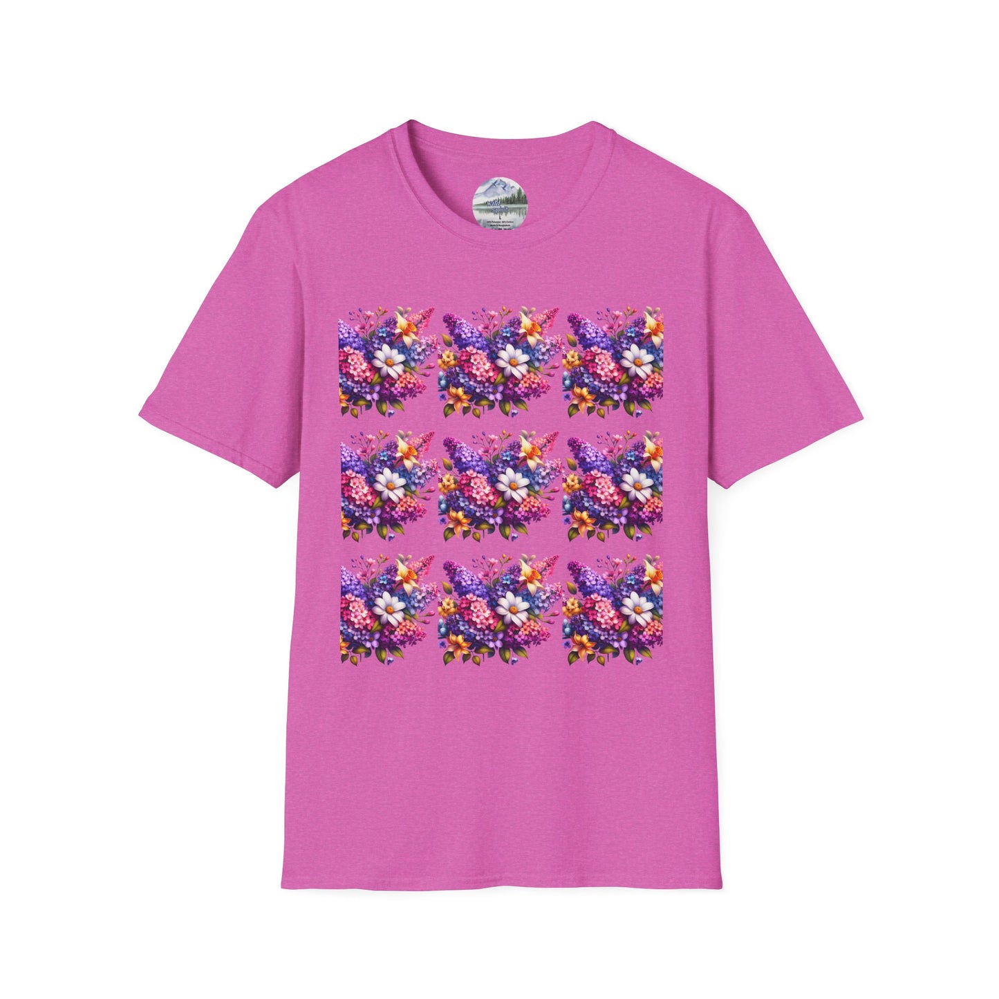 Floral Pattern Unisex Softstyle T-Shirt - Vibrant Spring Design