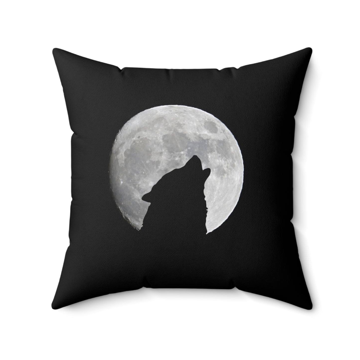 Howling Wolf Moon Square Pillow - Cozy Home Decor for Animal Lovers