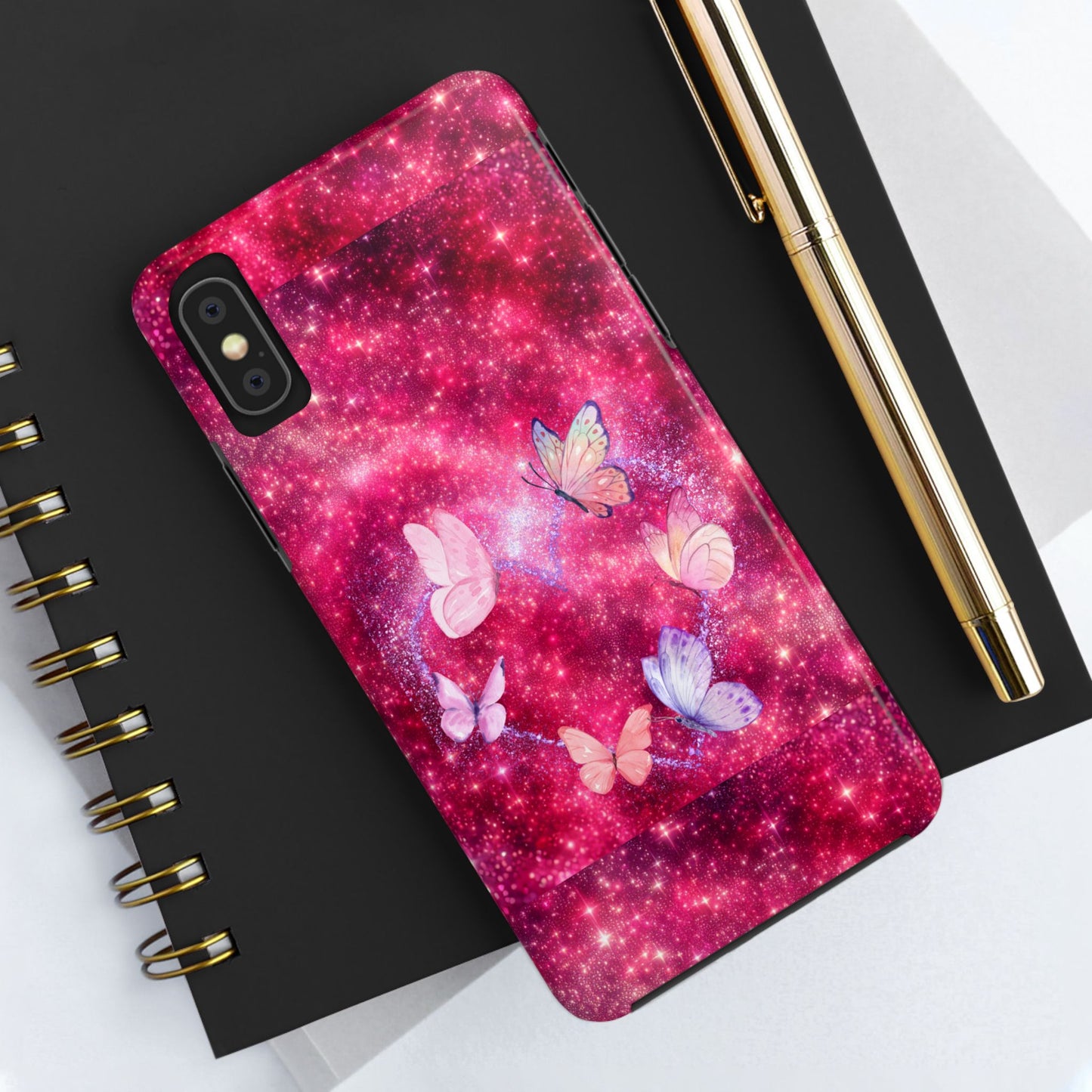 Butterfly Heart Tough Phone Cases - Vimentins Day Sparkly Design
