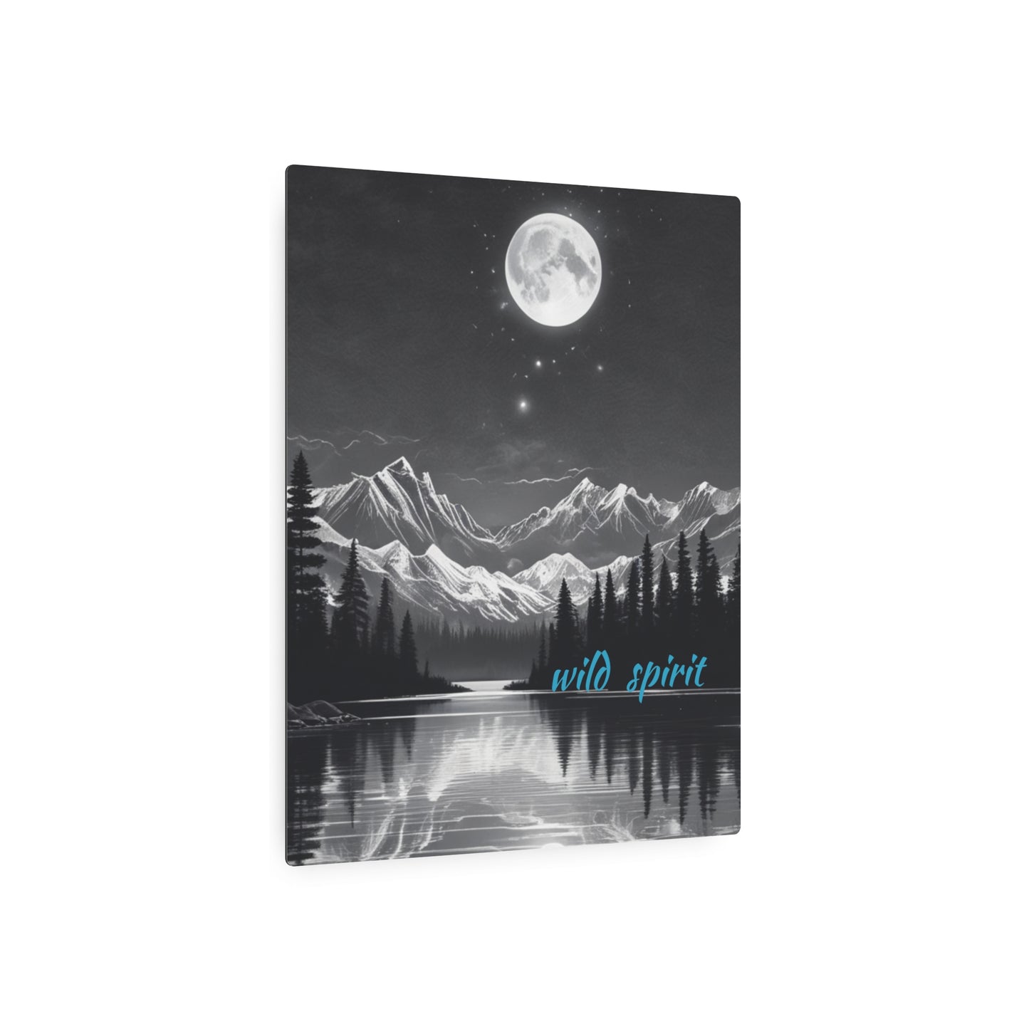 Metal Art Sign Moon and Stars Reflection Design