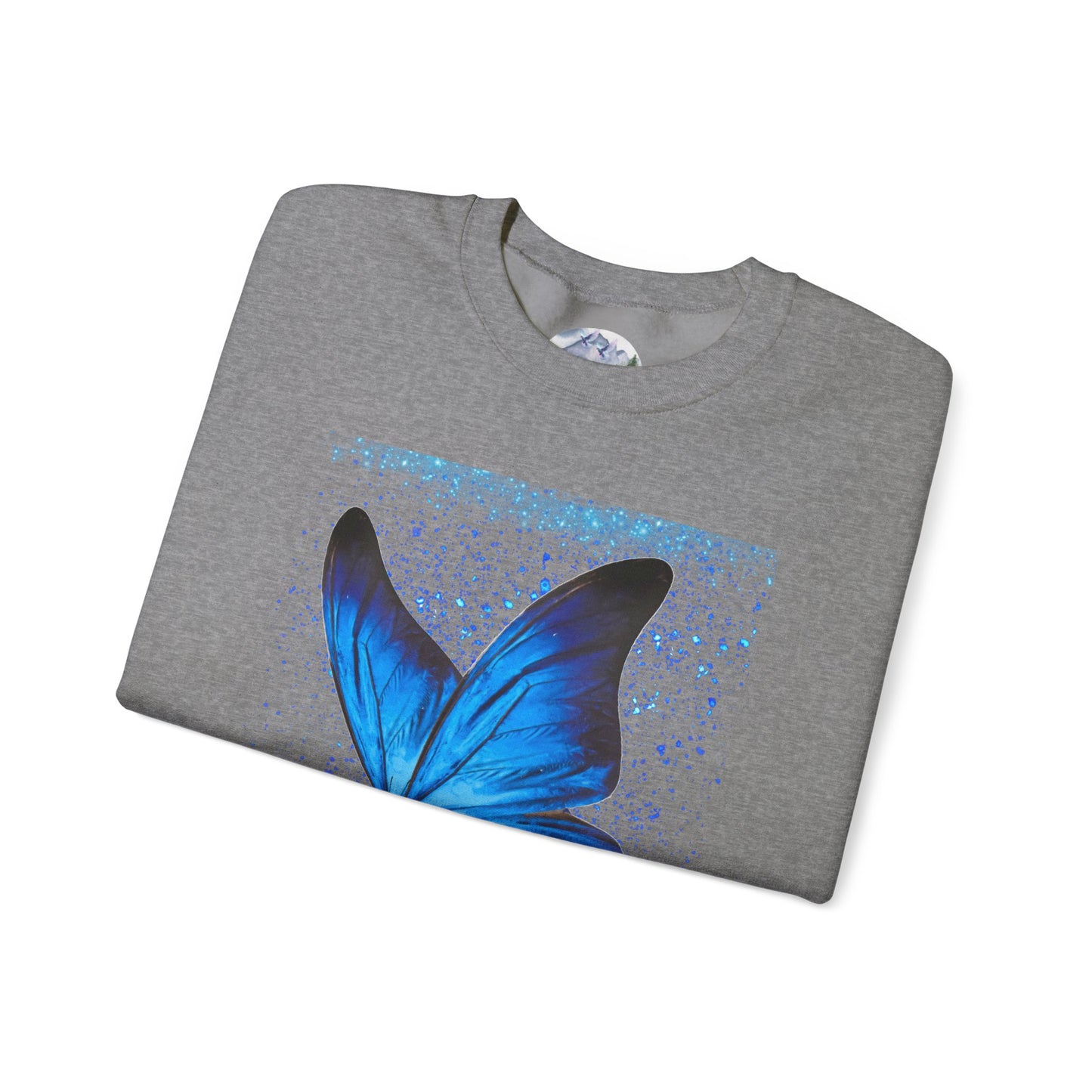 Sparkle Blue Butterfly Unisex Sweatshirt - Heavy Blend Crewneck