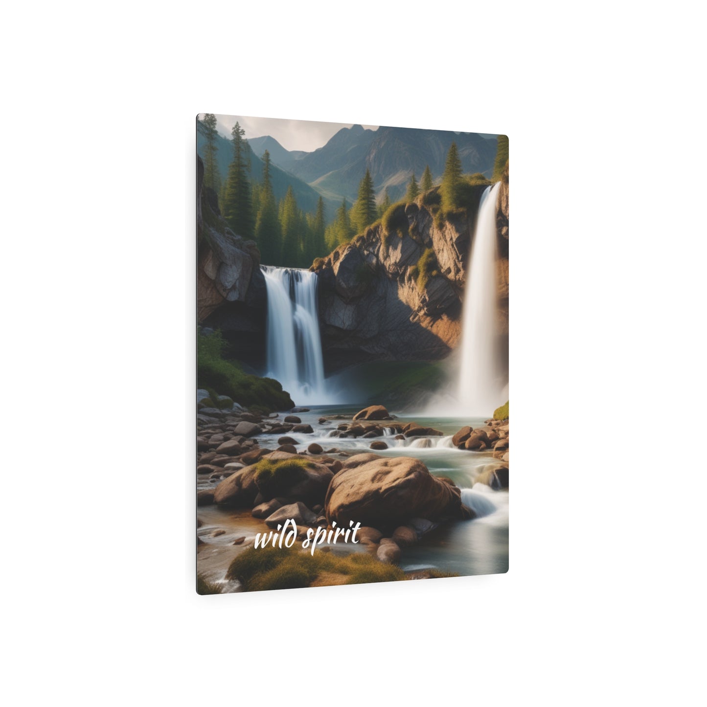 Metal Art Sign - Mountain Forest Waterfall Creek Design