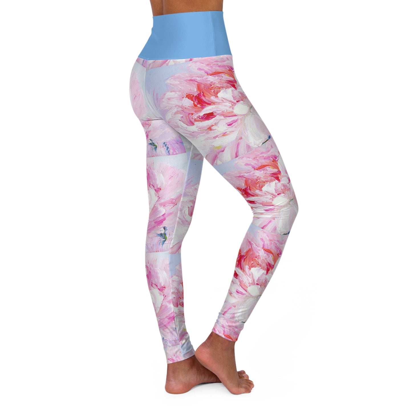Floral High Waisted Yoga Leggings, Soft Stretch Leggings, Athleisure Tights, Summer Workout Gear, Fitness Gift for Her