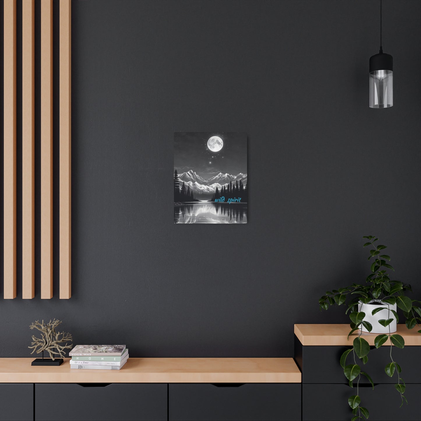 Metal Art Sign Moon and Stars Reflection Design