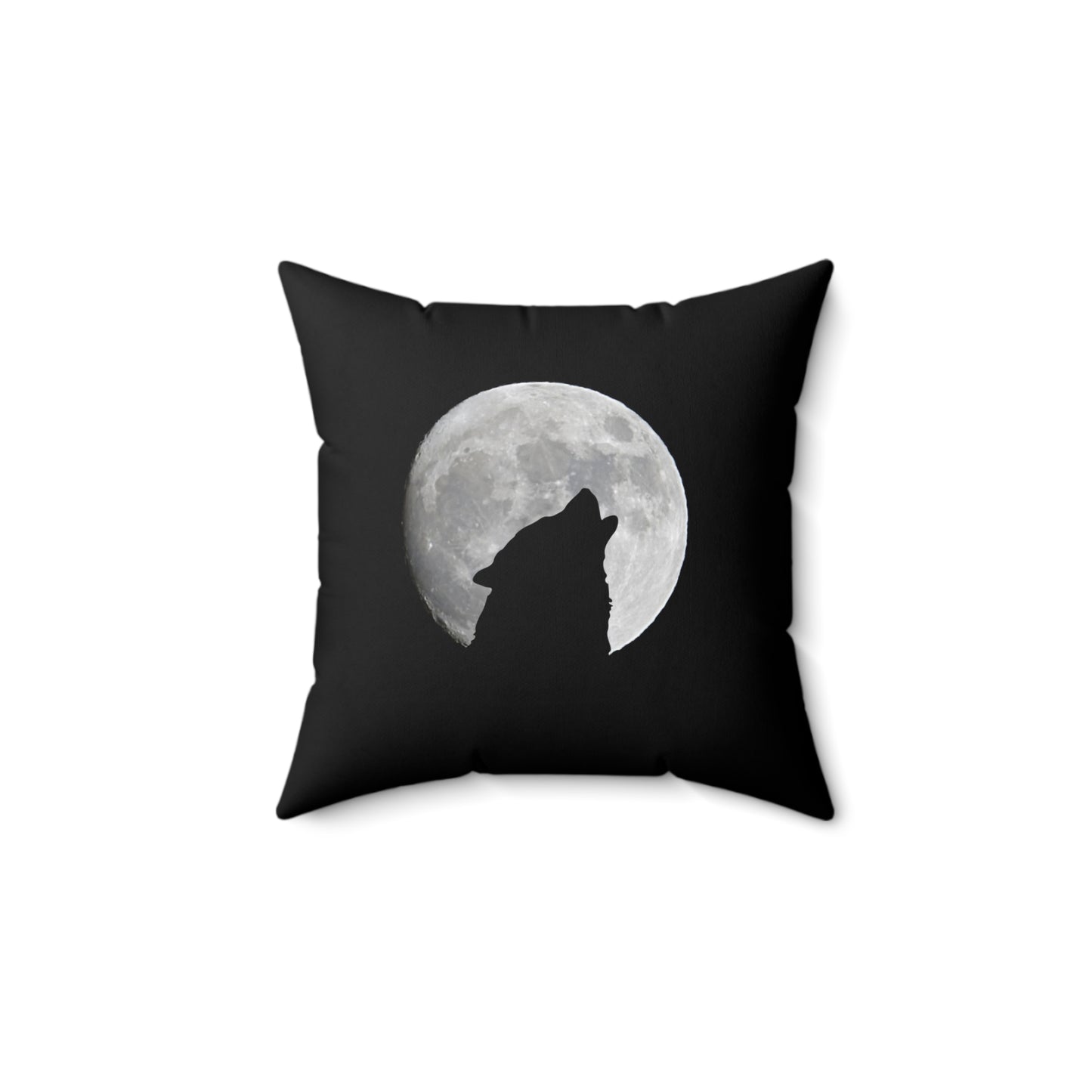Howling Wolf Moon Square Pillow - Cozy Home Decor for Animal Lovers