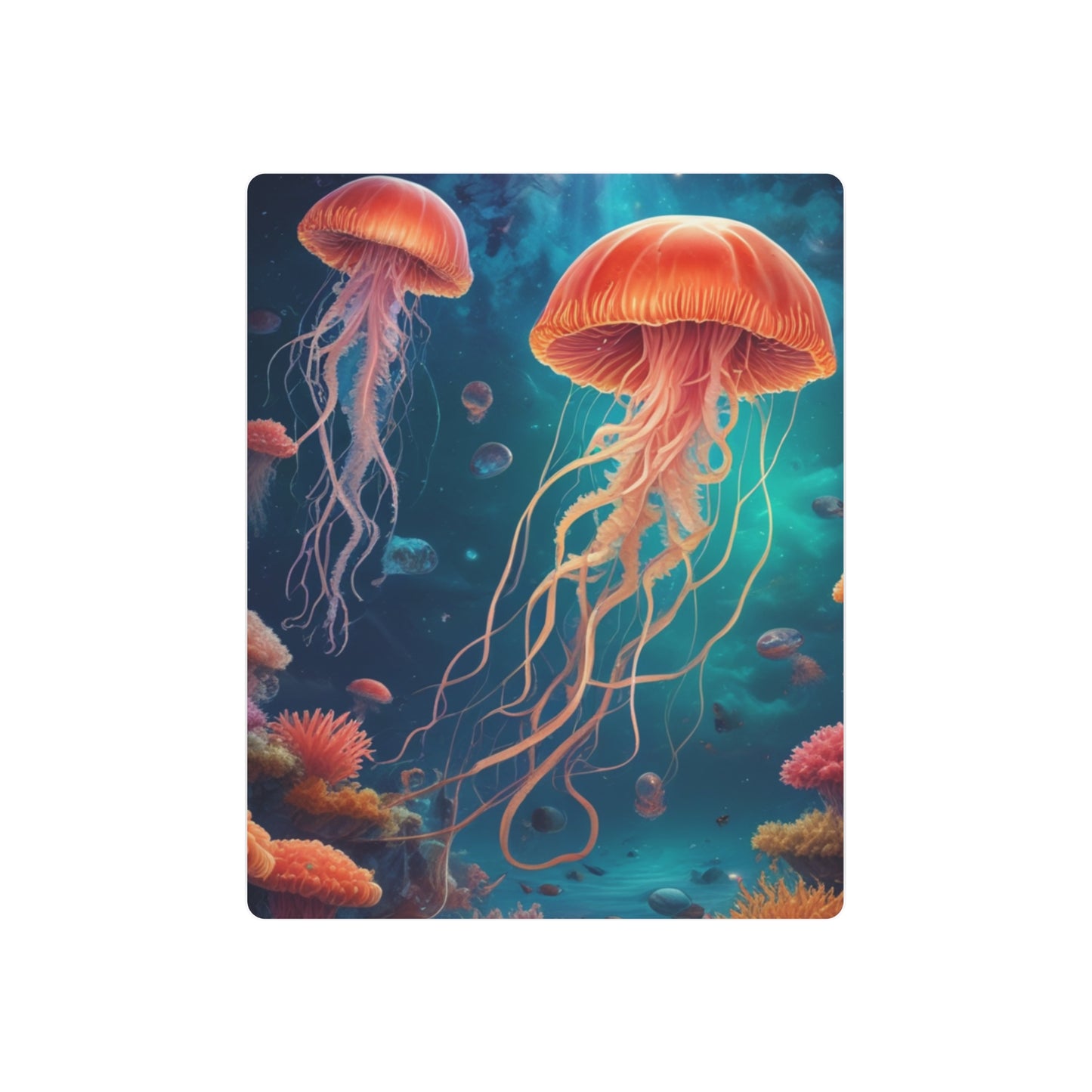 Metal Art Sign - Down in the Deep Jellyfish Design