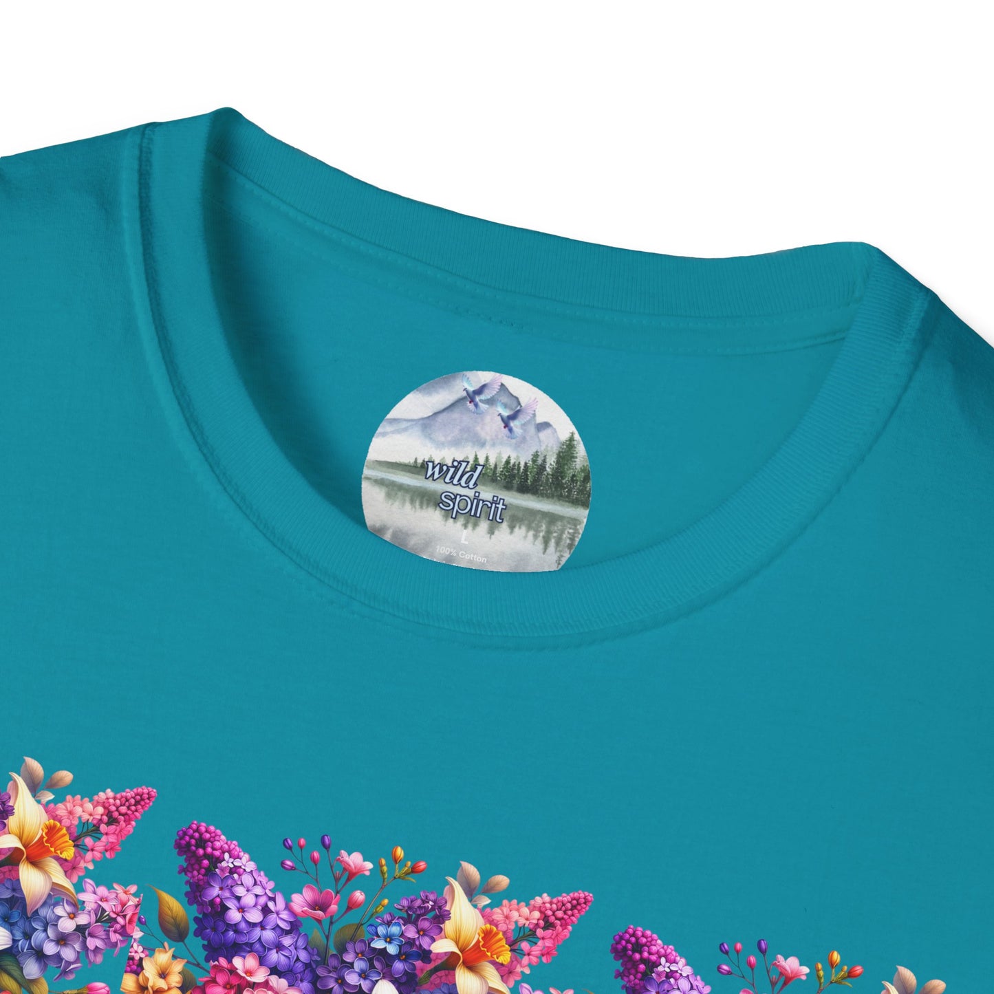Floral Pattern Unisex Softstyle T-Shirt - Vibrant Spring Design