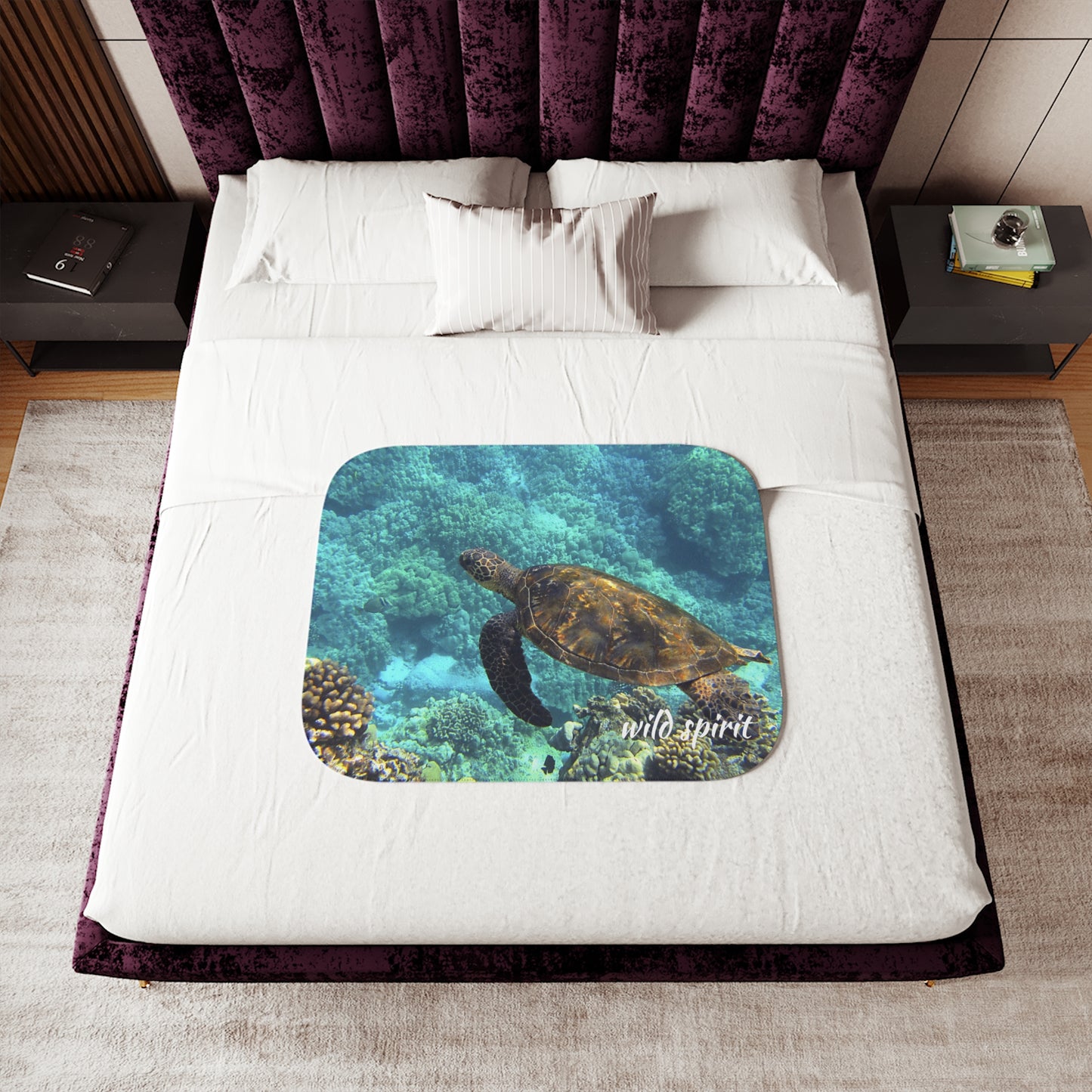 Sherpa Blanket, Sea Turtle Design