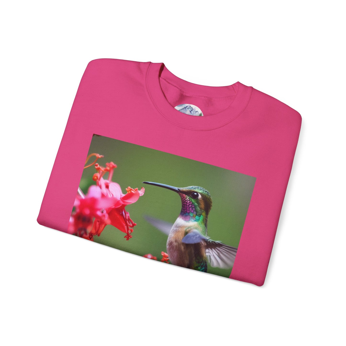 Fly free hummingbird & floral crewneck sweatshirt