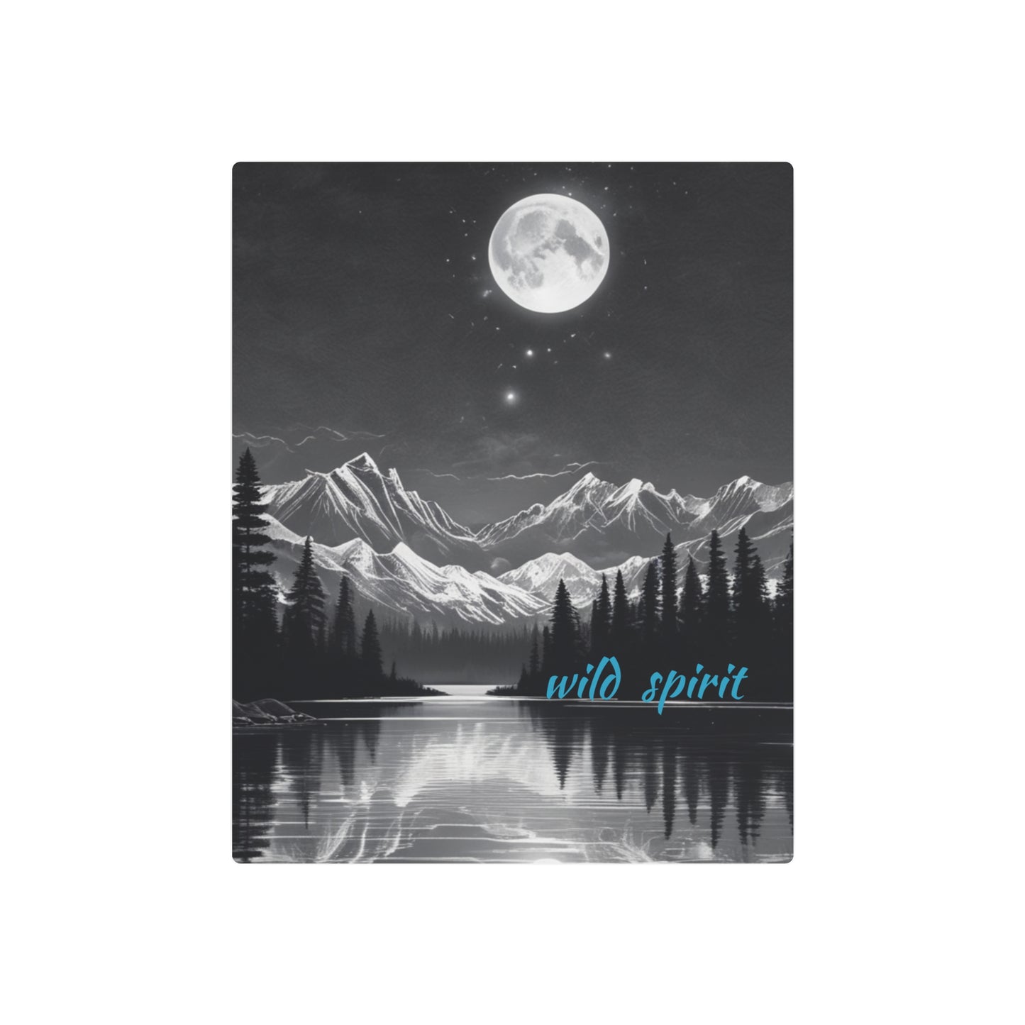 Metal Art Sign Moon and Stars Reflection Design