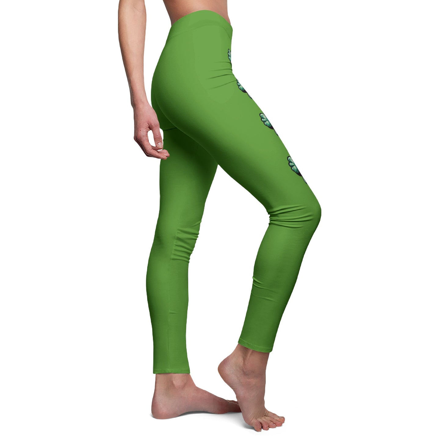 Leggings de tiro medio para mujer con diseño de trébol para el Día de San Patricio