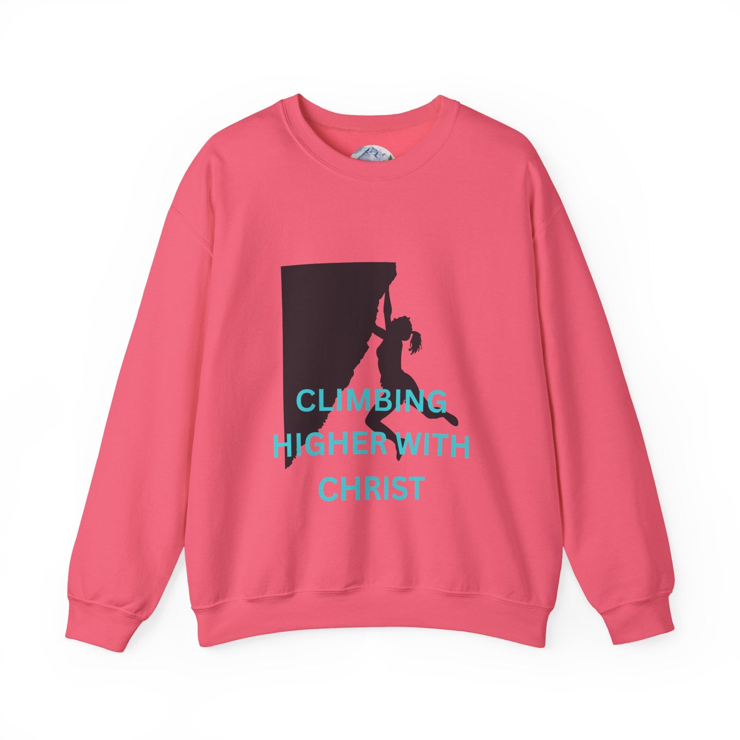 Crewneck Sweatshirt - Rock Climbing 'Climbing Higher with Christ'