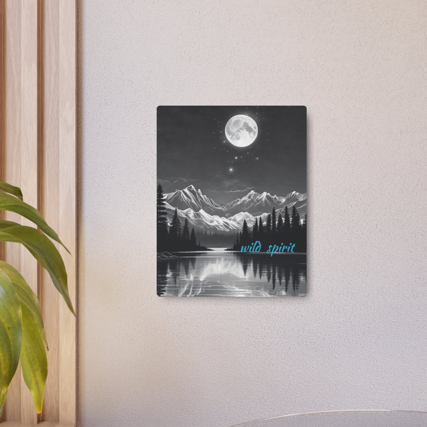 Metal Art Sign Moon and Stars Reflection Design