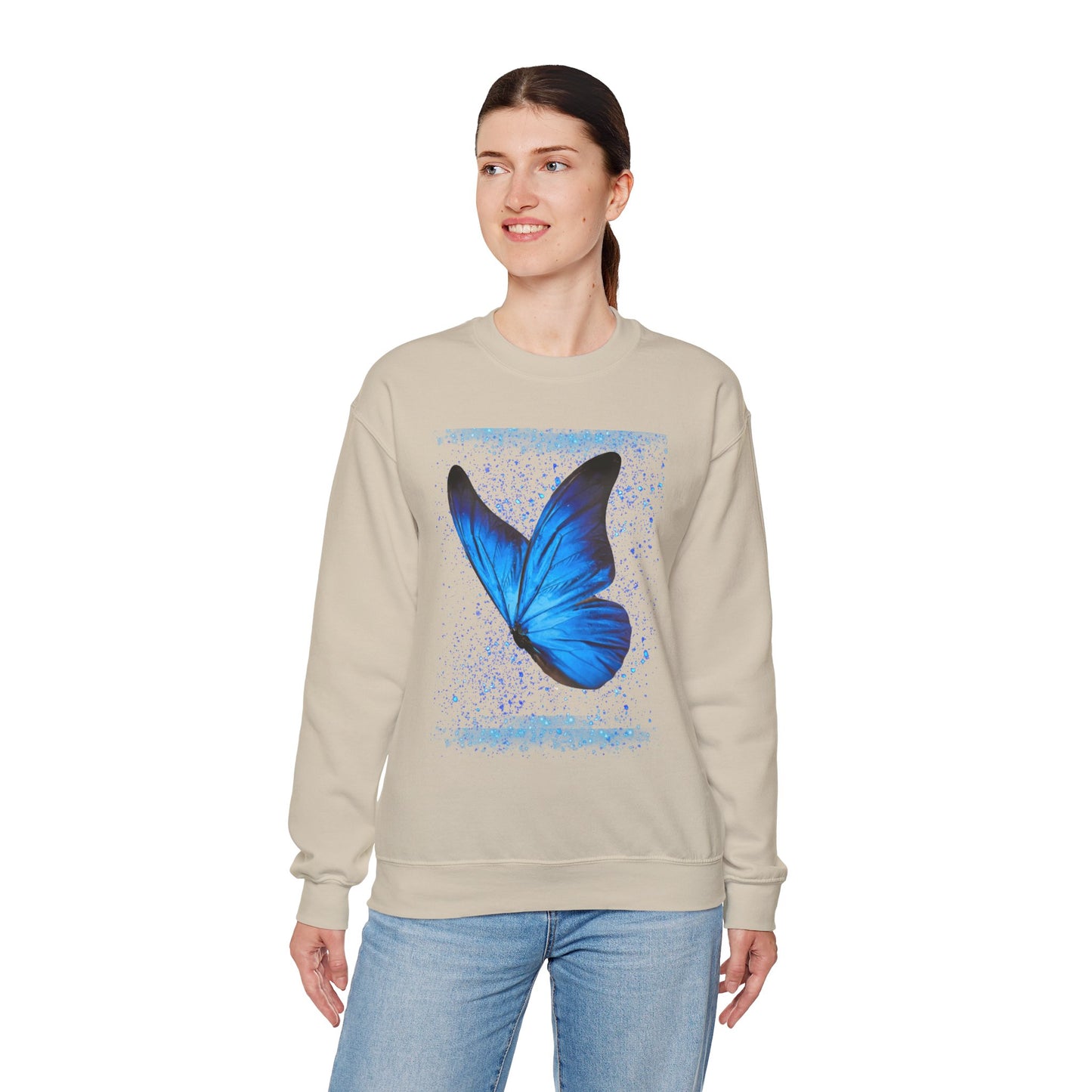 Sparkle Blue Butterfly Unisex Sweatshirt - Heavy Blend Crewneck