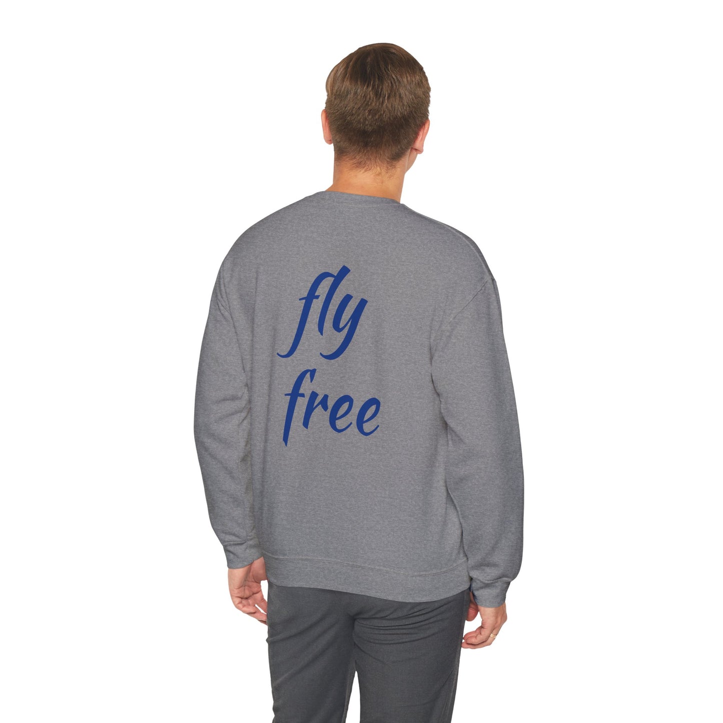 Fly free hummingbird & floral crewneck sweatshirt