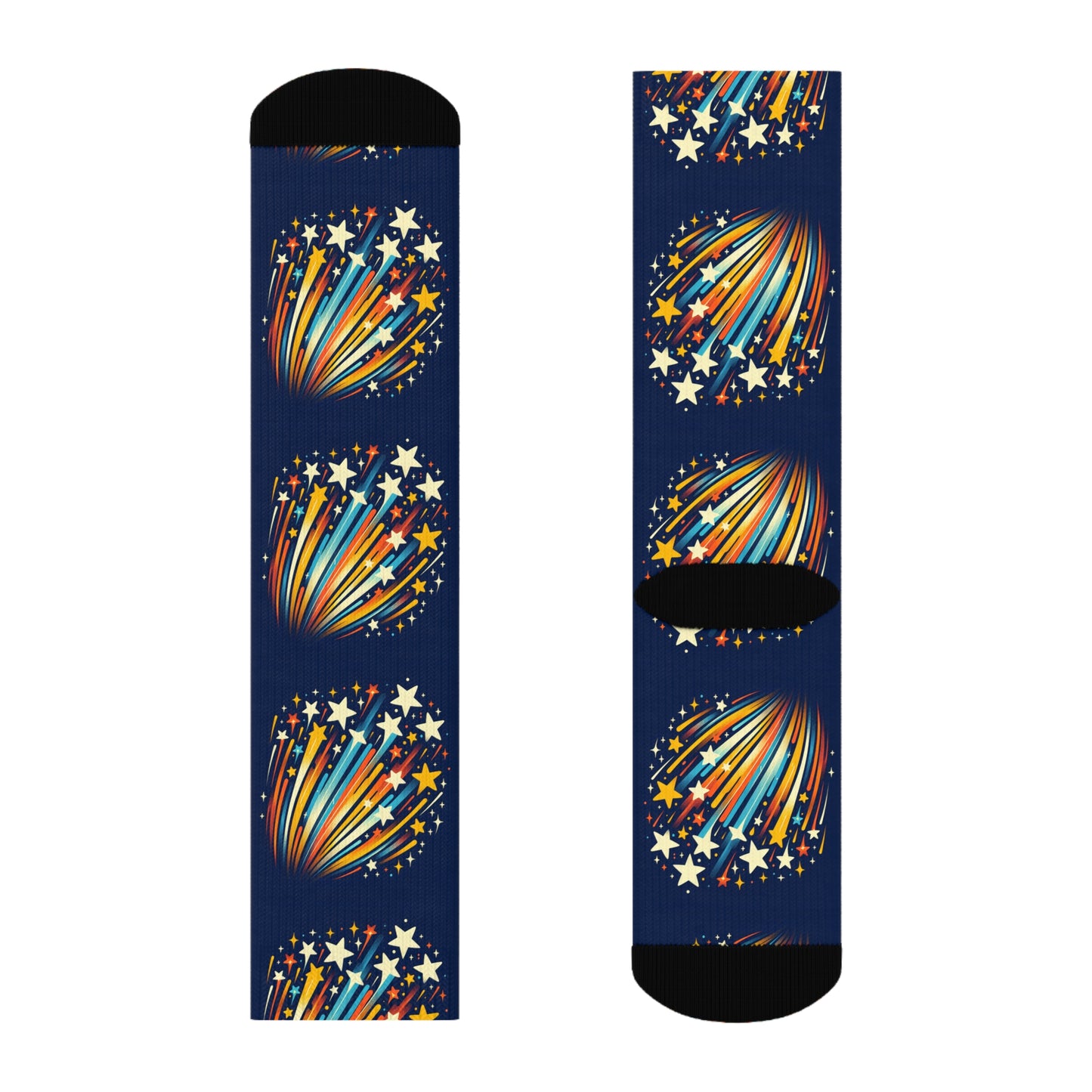 Colorful Starburst Crew Socks - Fun & Comfy Footwear for All Occasions