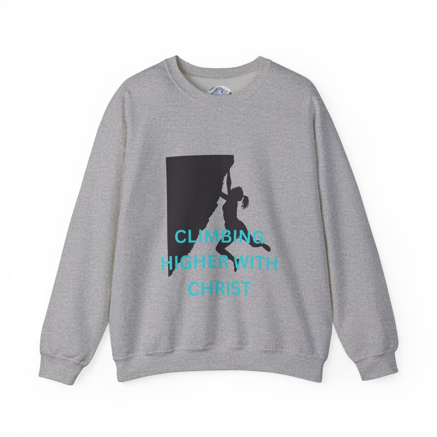 Crewneck Sweatshirt - Rock Climbing 'Climbing Higher with Christ'