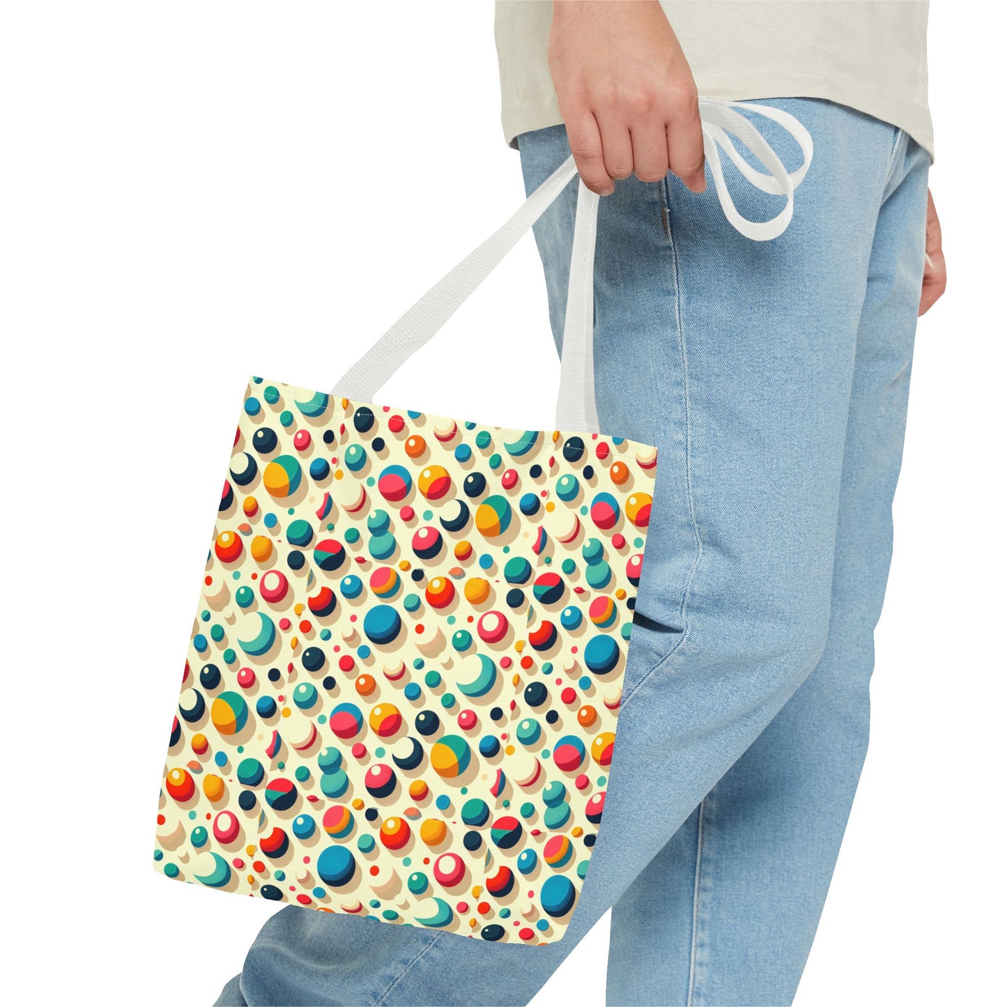Bolso tote con estampado retro colorido: perfecto para uso diario y estilo chic.