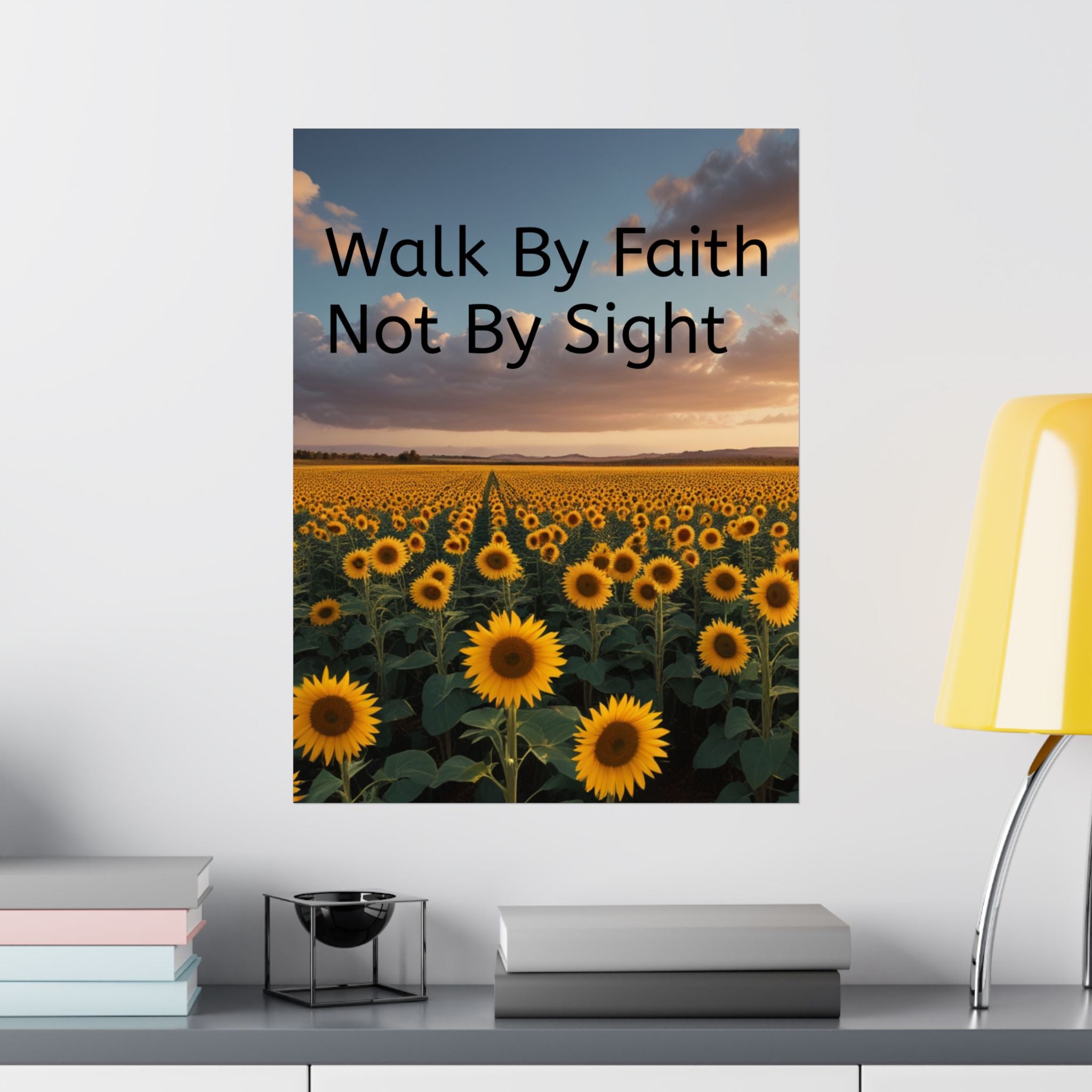 Arte de pared inspirador de fe, póster de girasol, decoración inspiradora para el hogar, regalo cristiano, impresión motivacional