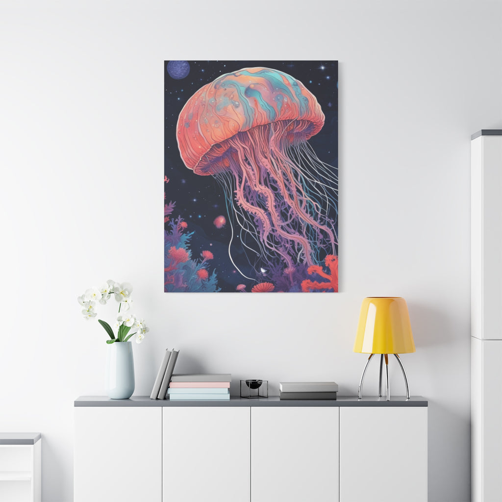 Impresión en lienzo - Pintura de medusas del cielo nocturno